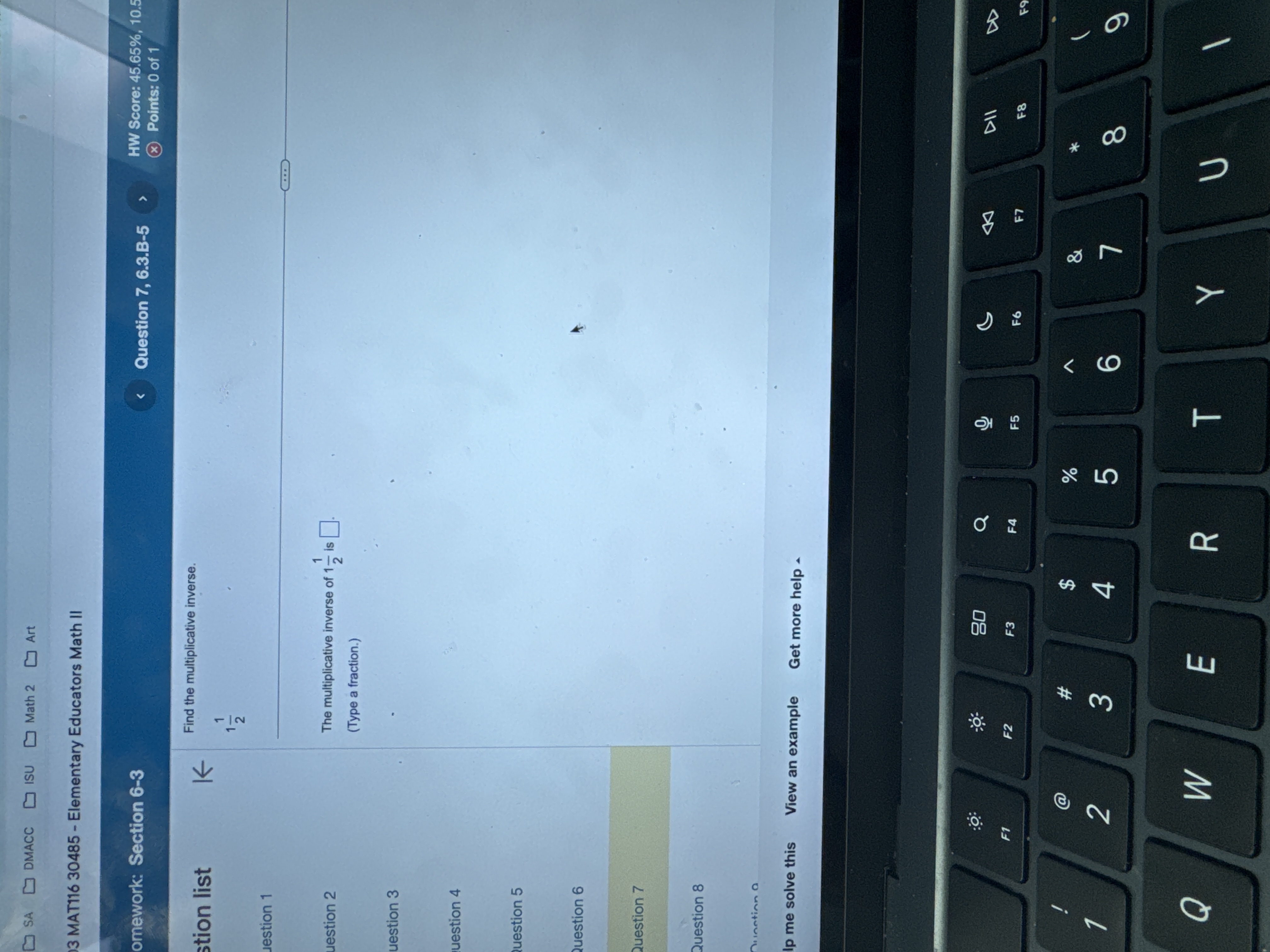 What is the answer CSA D DMACC ISU Math 2 [ Art 3