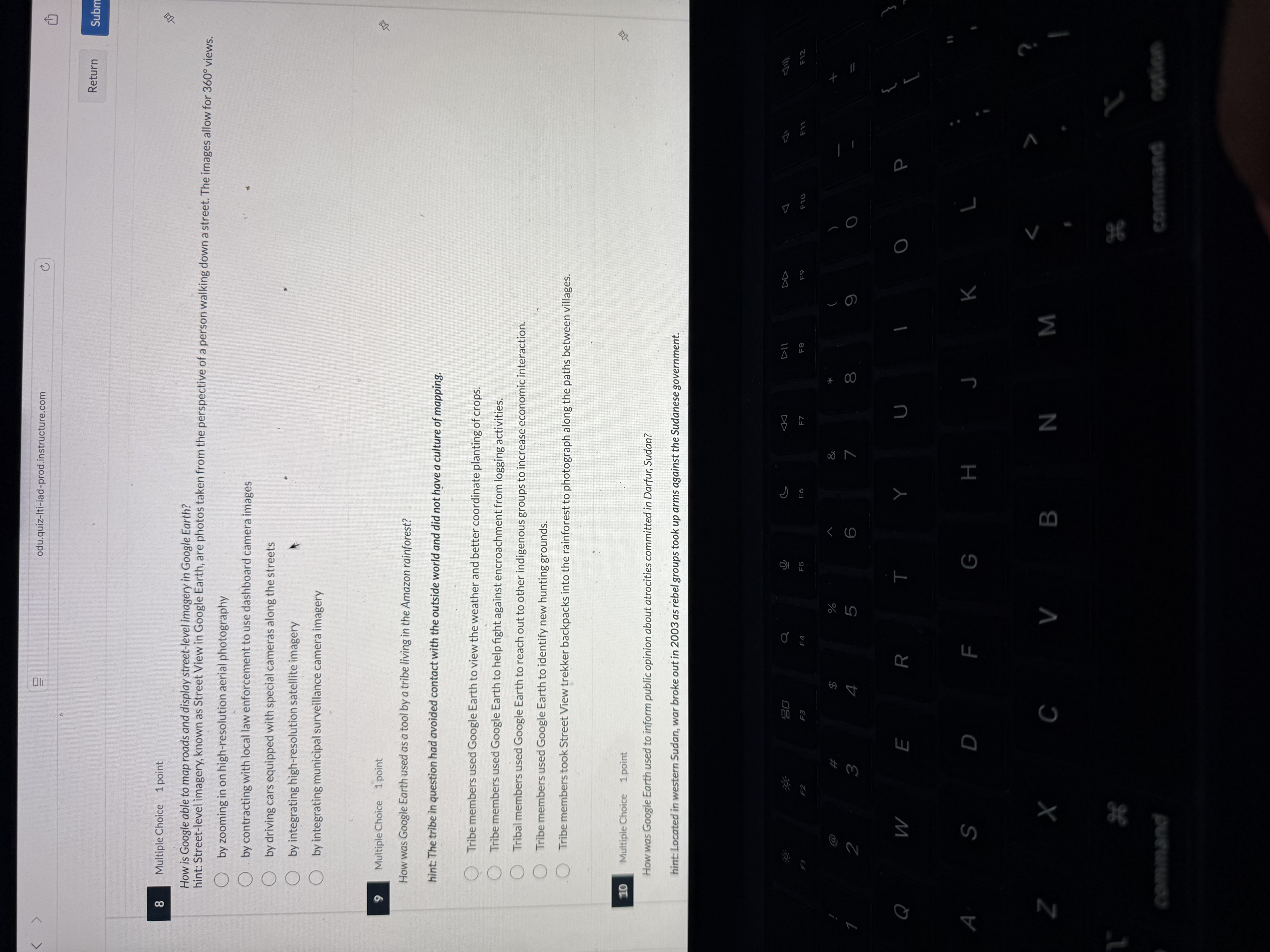 < odu.quiz-Iti-iad-prod.instructure.com C Return