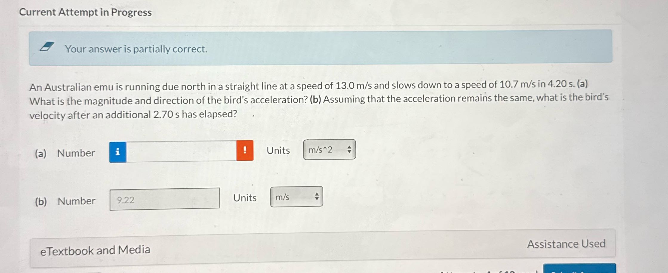 Current Attempt in Progress Your answer is