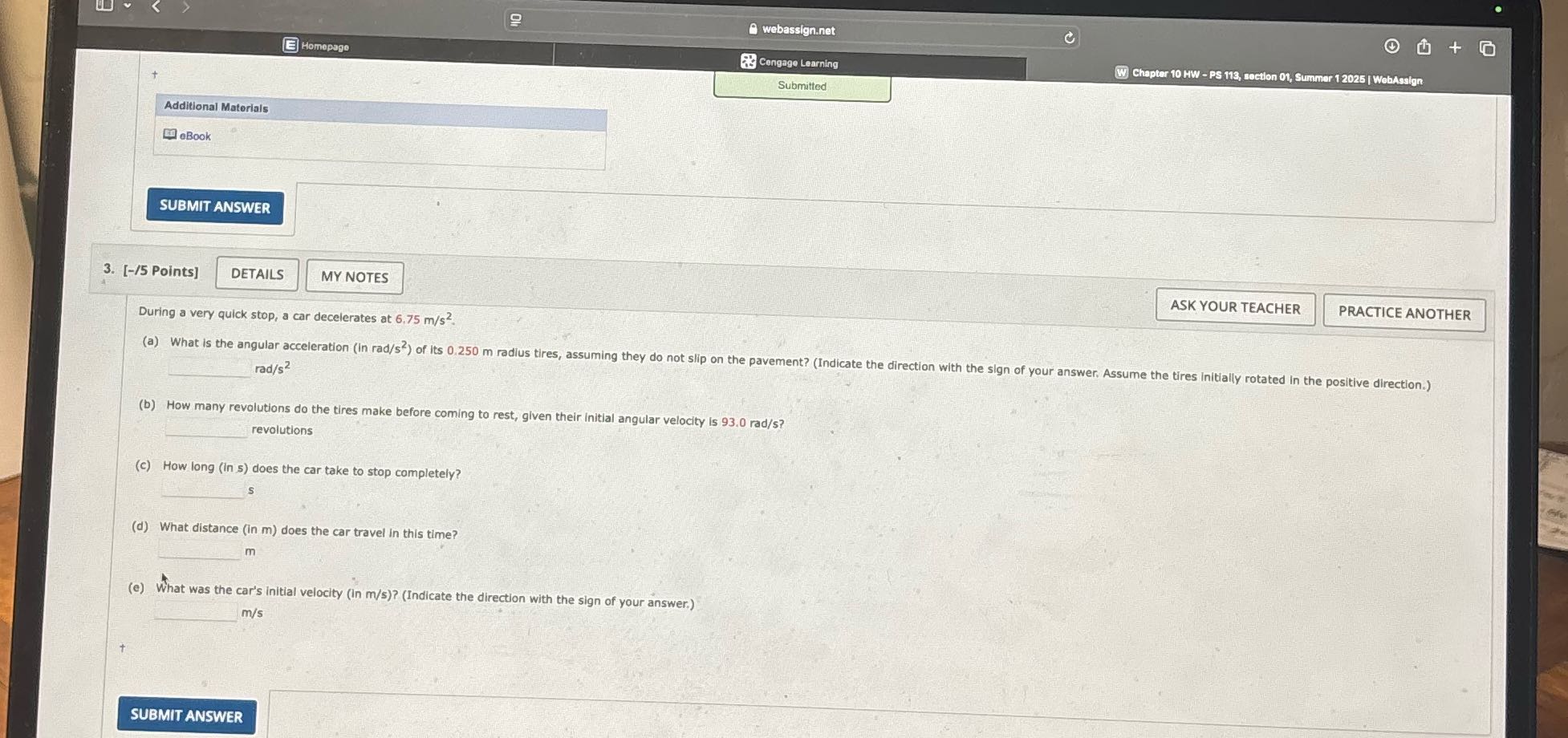 webassign.net E Homepage Cengage Learning W