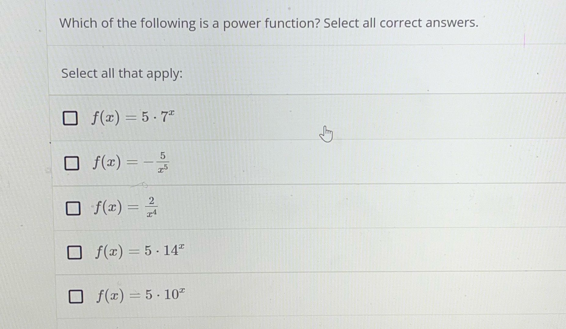 Which of the following is a power function?