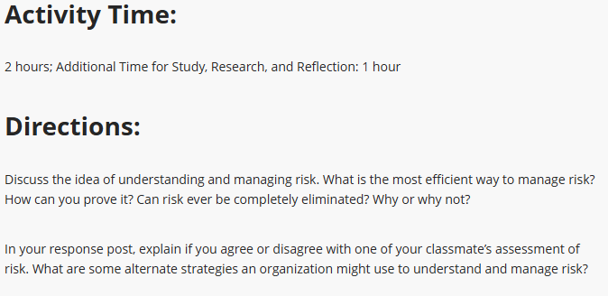 Activity Time: 2 hours; Additional Time for