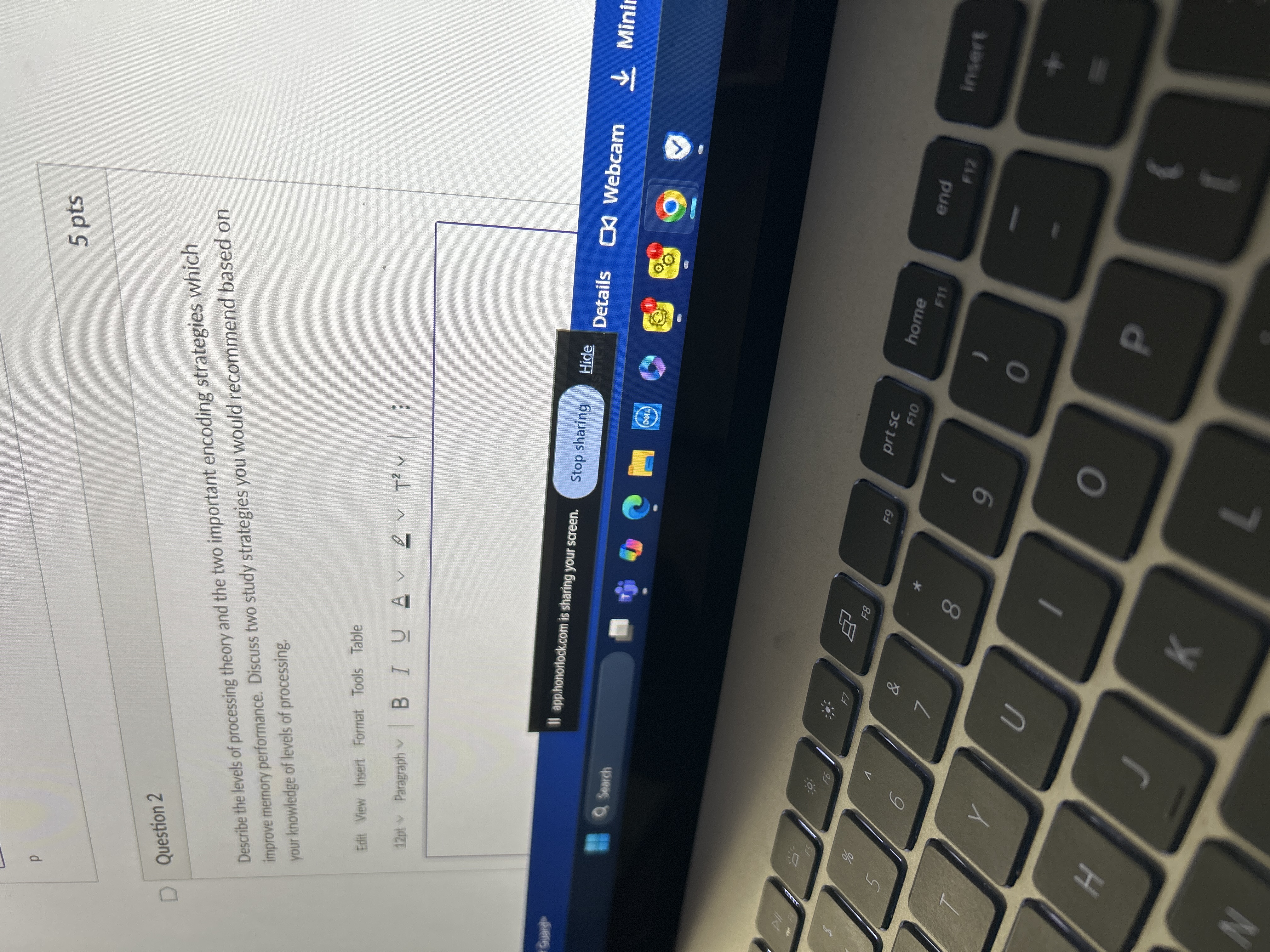 Answer full sentence 5 pts Question 2 D Describe