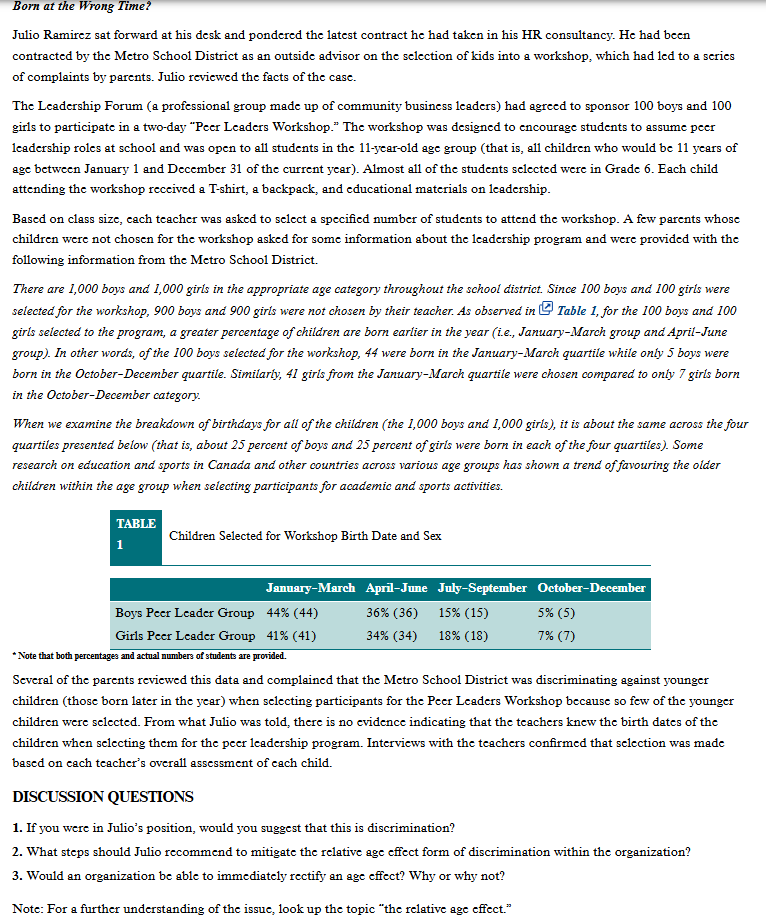 help Born at the Wrong Time? Julio Ramirez sat