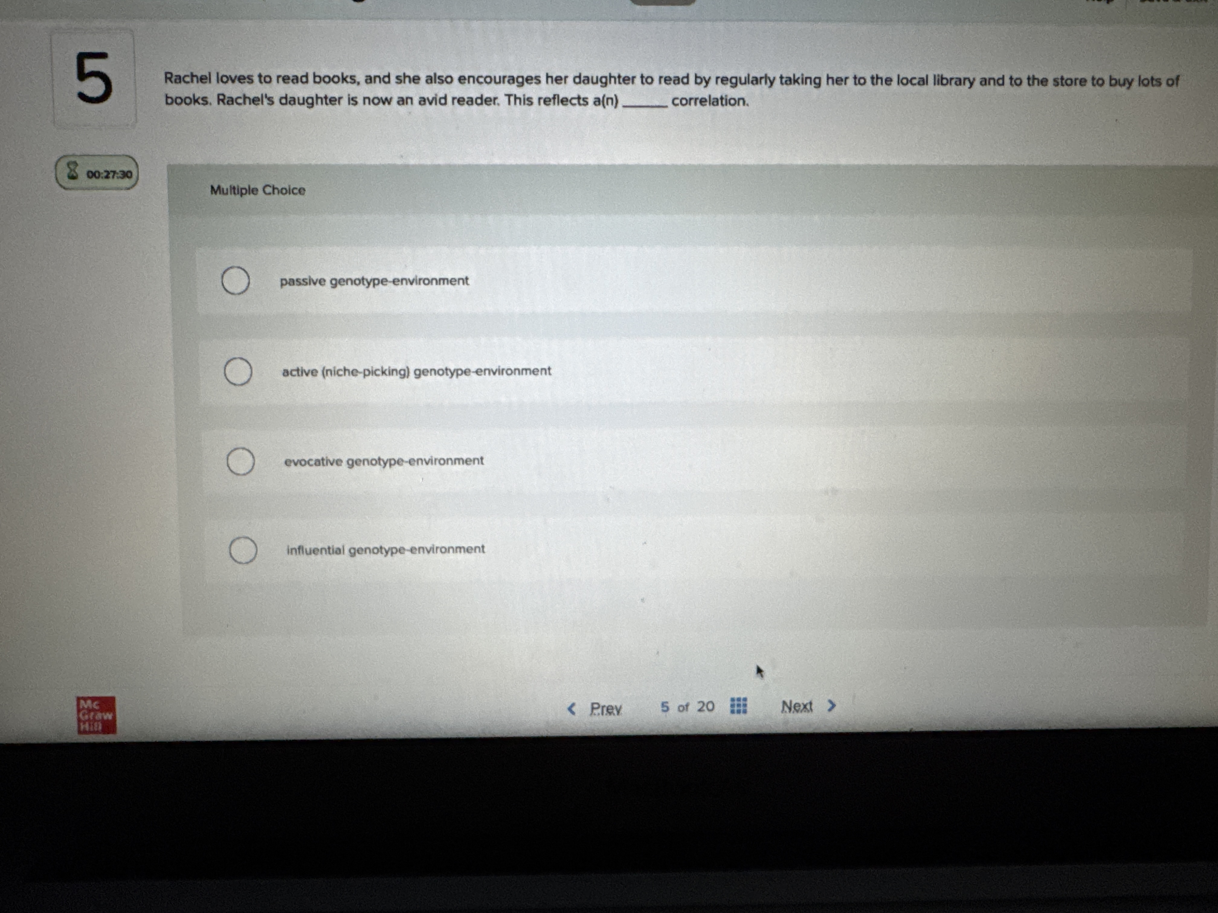 What's the correct answer? 5 Rachel loves to read