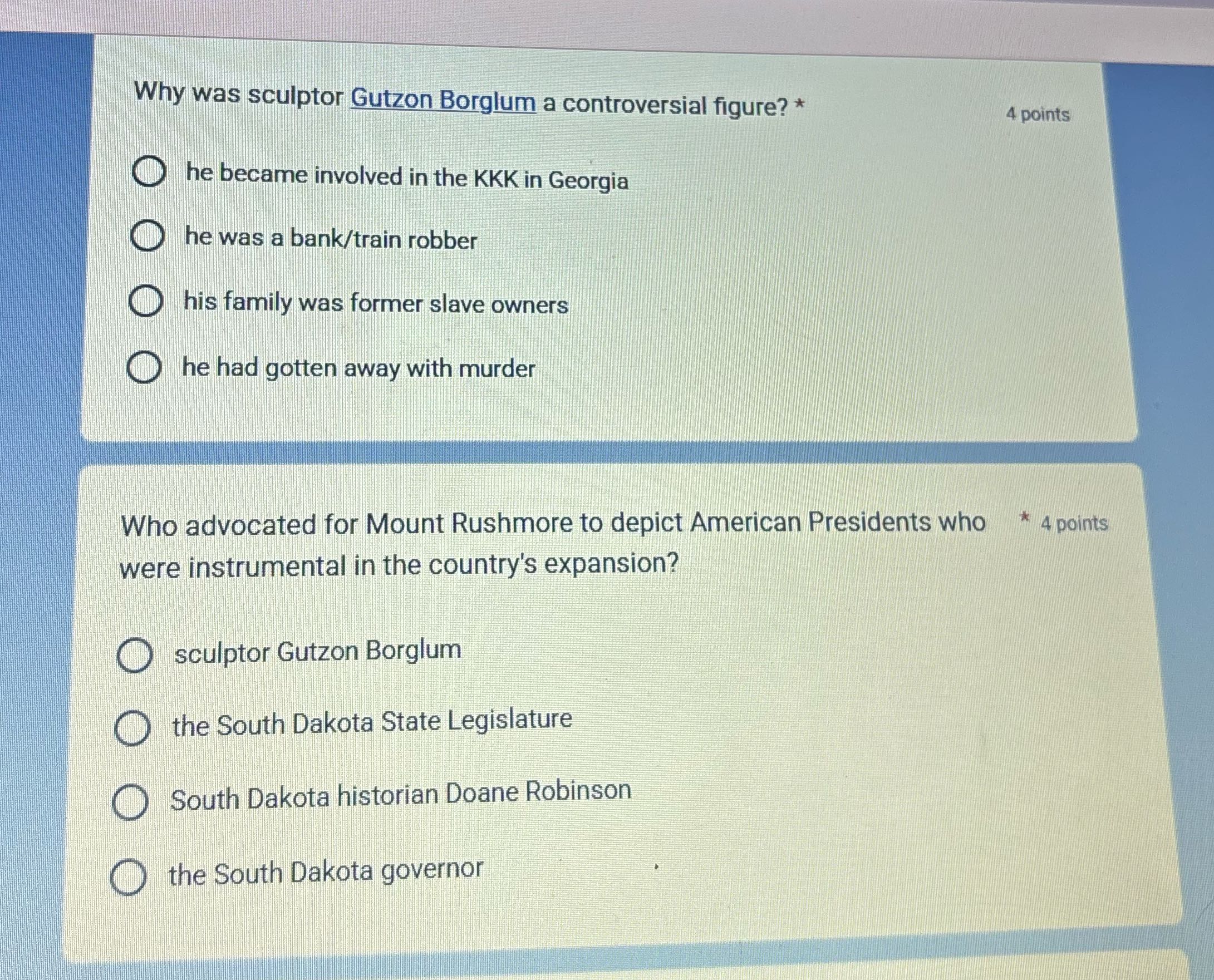 Why was sculptor Gutzon Borglum a controversial