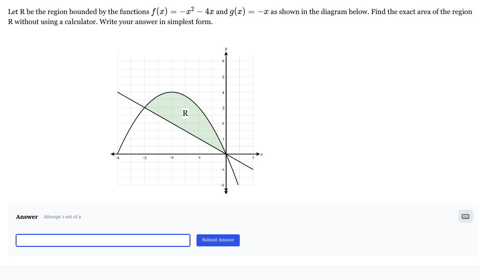 answer Let R be the region bounded by the