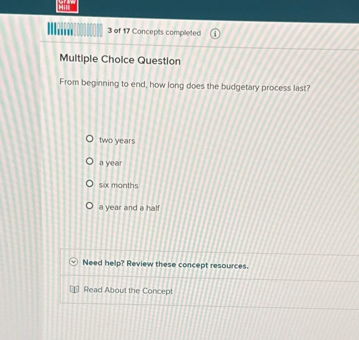 Hill 10 000 3 of 17 Concepts completed Multiple
