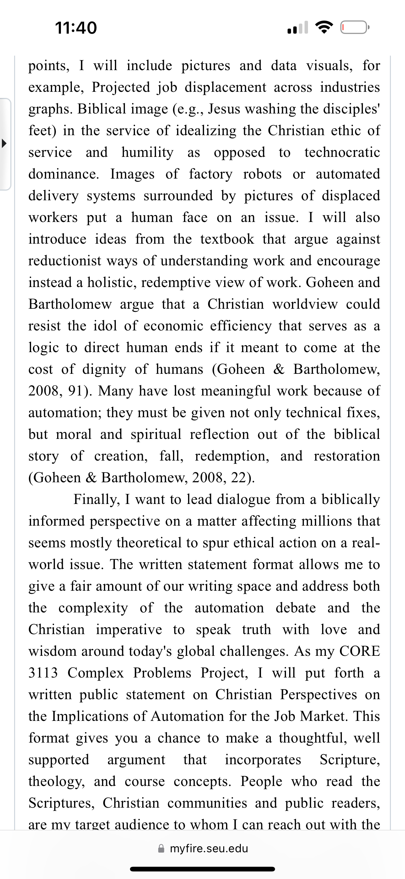 Your Worldview & Complex Problems Project should