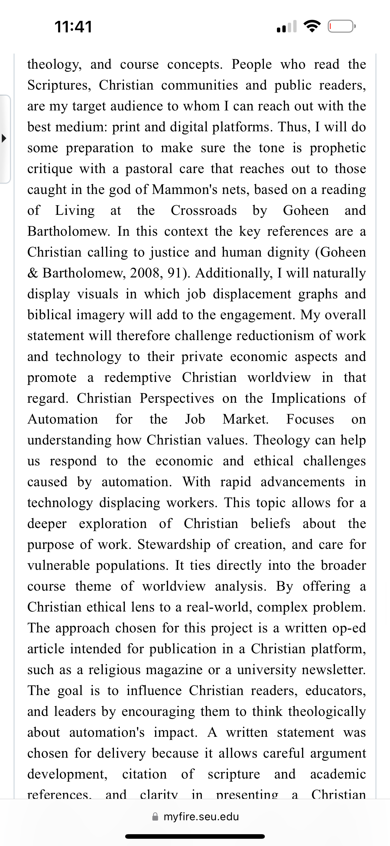 Your Worldview & Complex Problems Project should