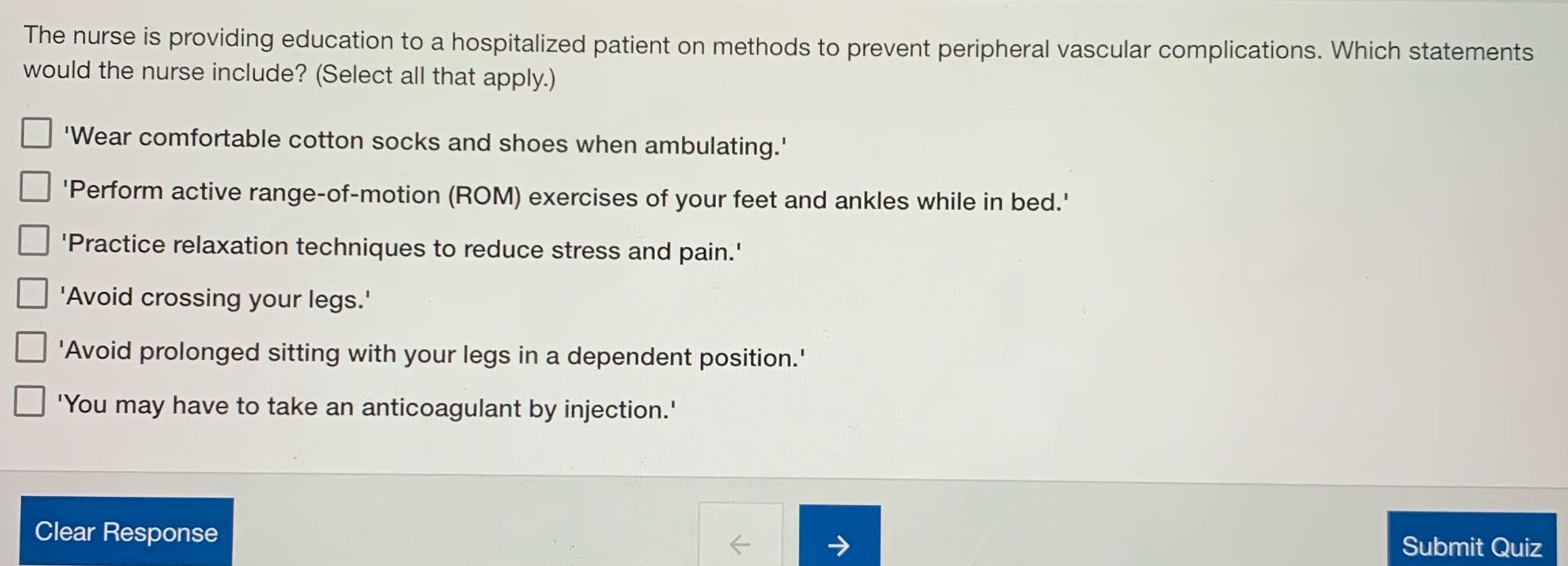 The nurse is providing education to a