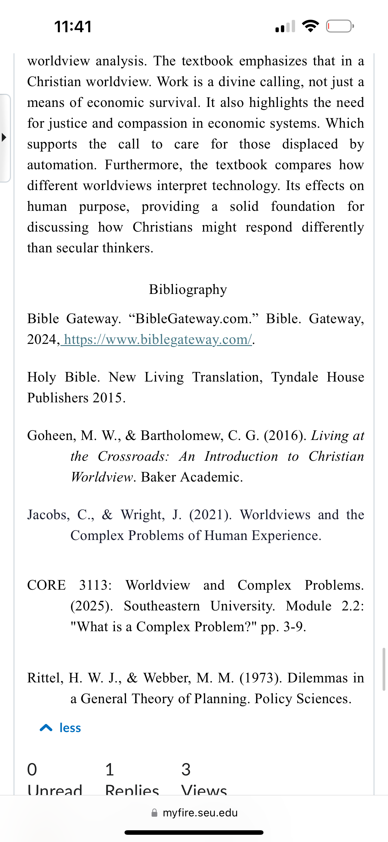 Your Worldview & Complex Problems Project should