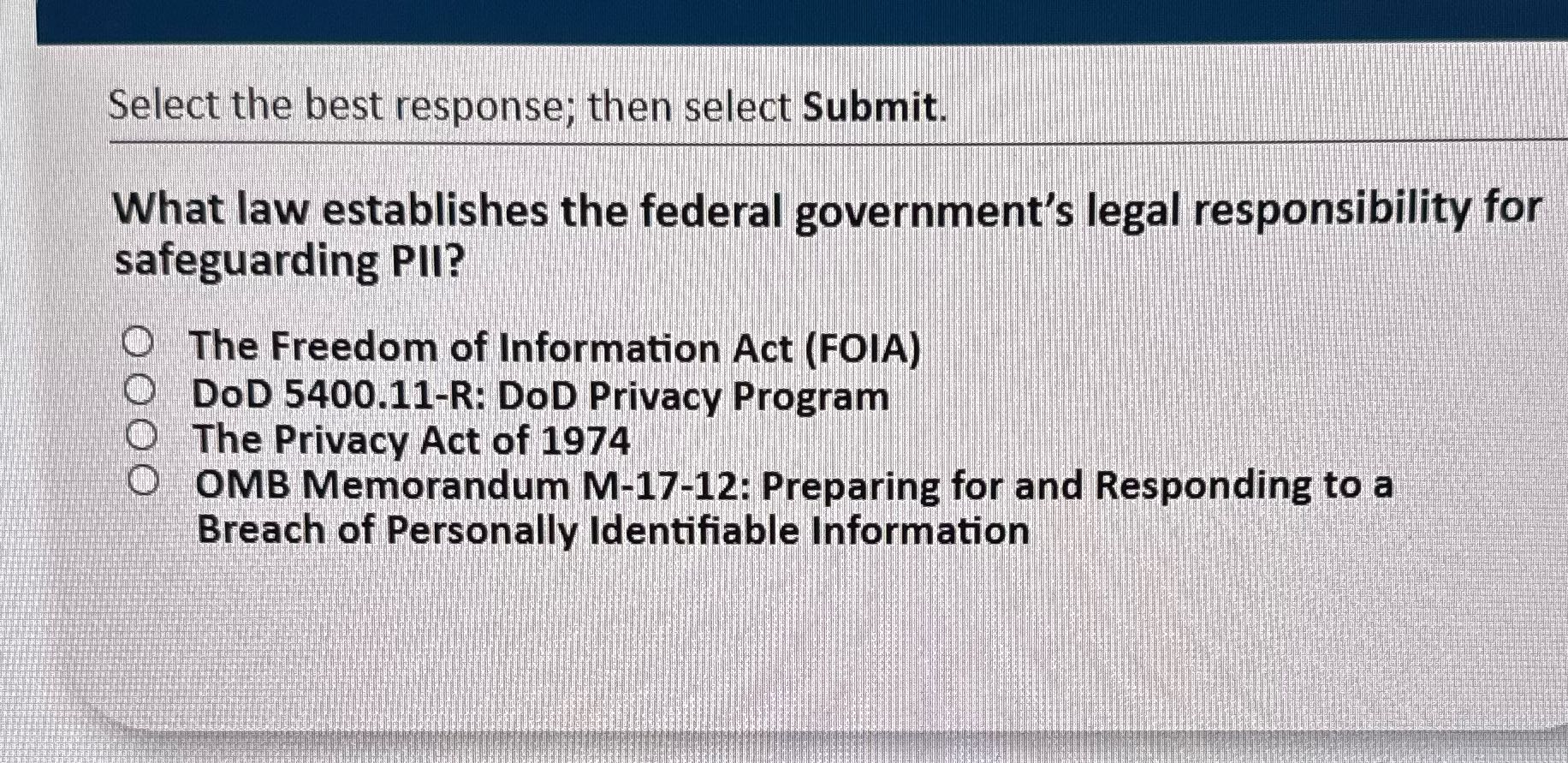 H Select the best response; then select Submit.