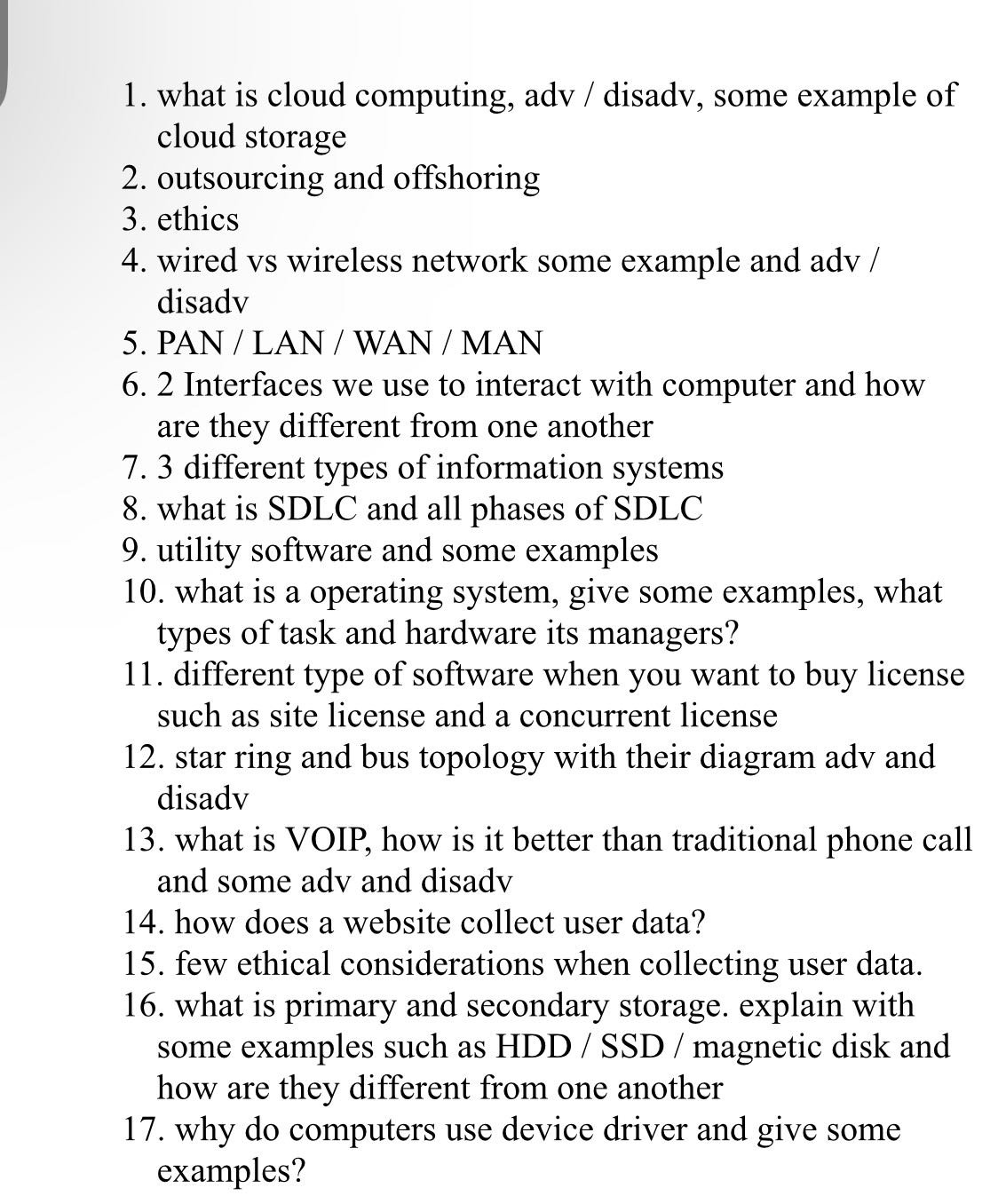 . what is cloud computing, adv / disadv, some