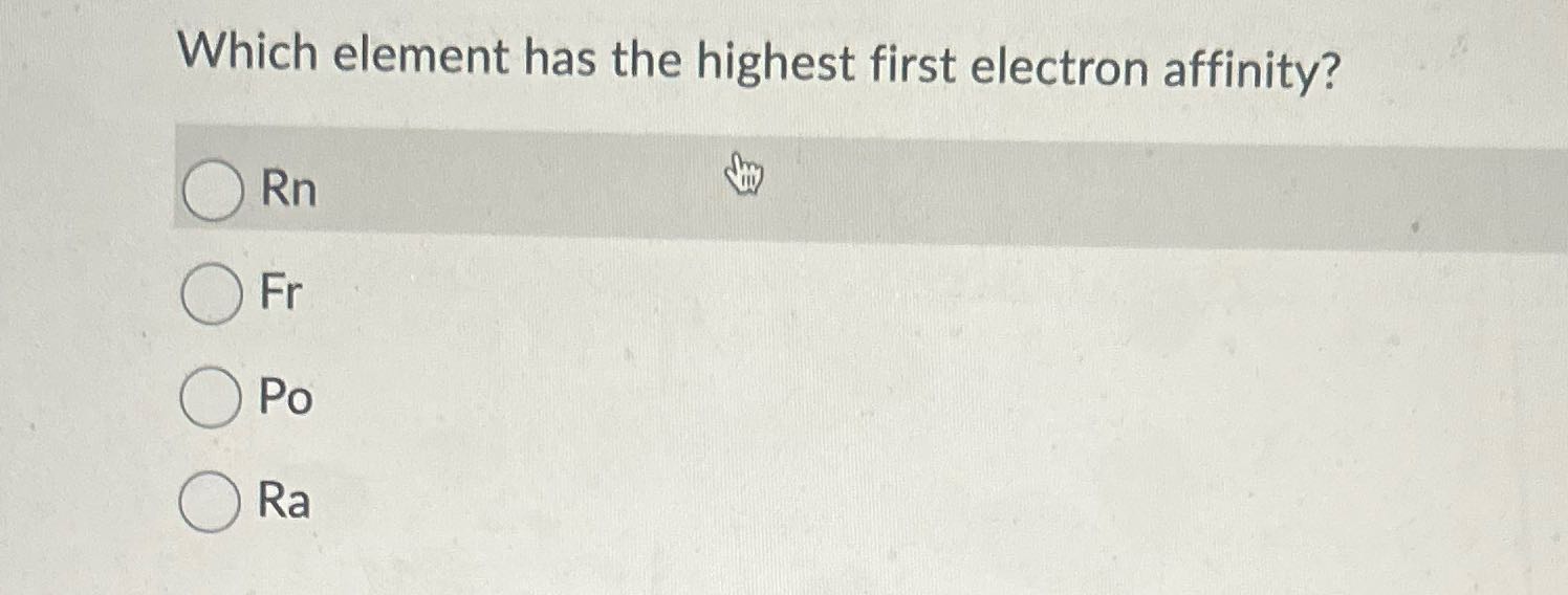 Which element has the highest first electron