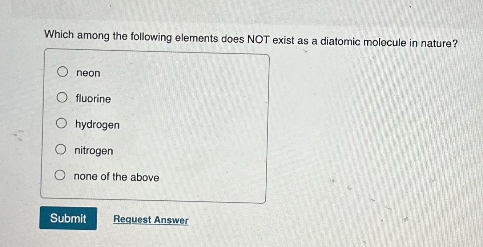 Which among the following elements does NOT exist