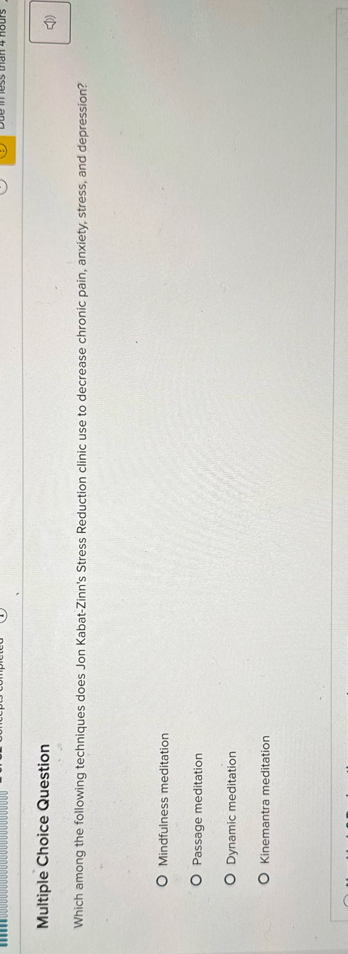 Multiple Choice Question Which among the