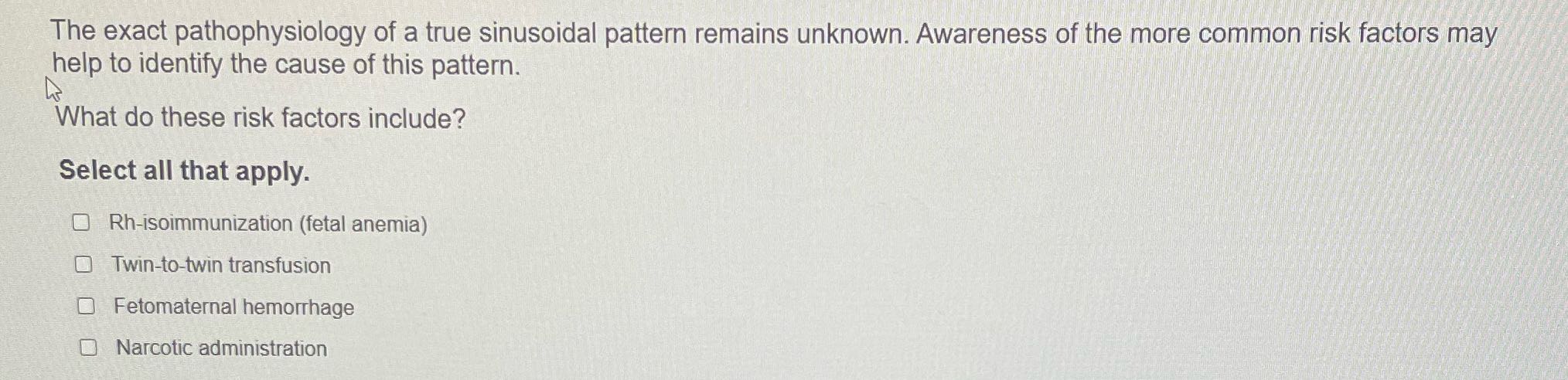 The exact pathophysiology of a true sinusoidal