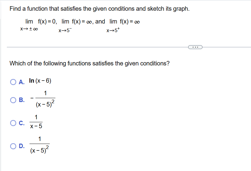 answer Find a function that satisfies the given