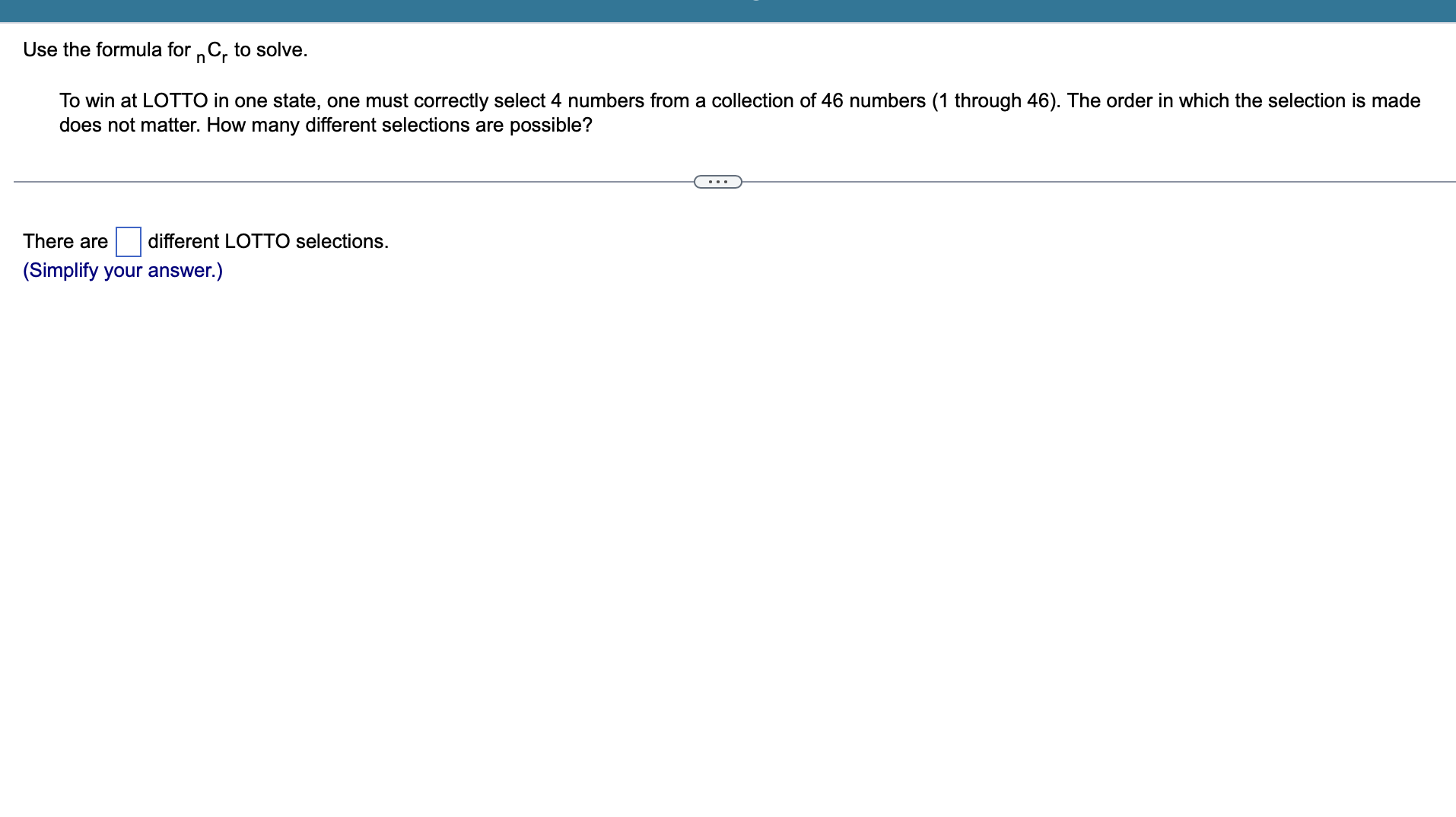 Use the formula for ,,C, to solve. To win at