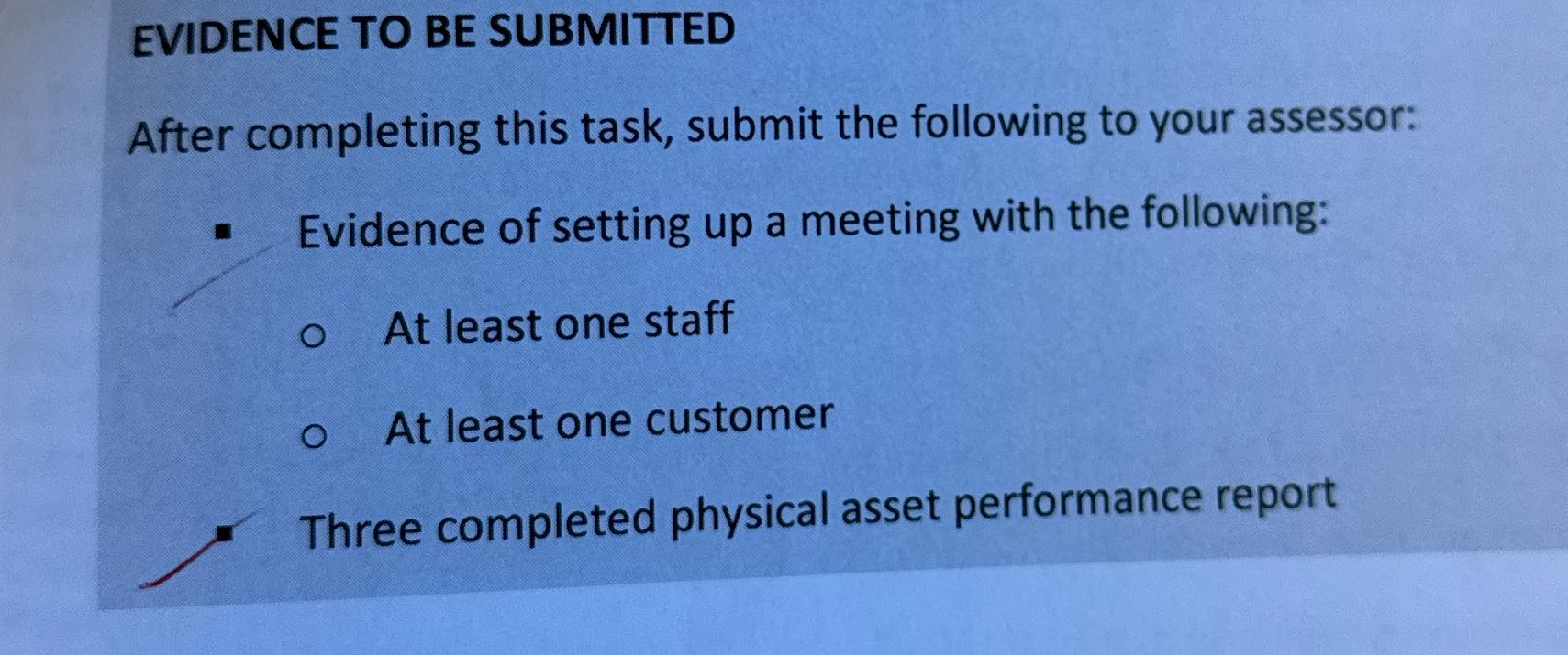 I need correct evidence EVIDENCE TO BE SUBMITTED