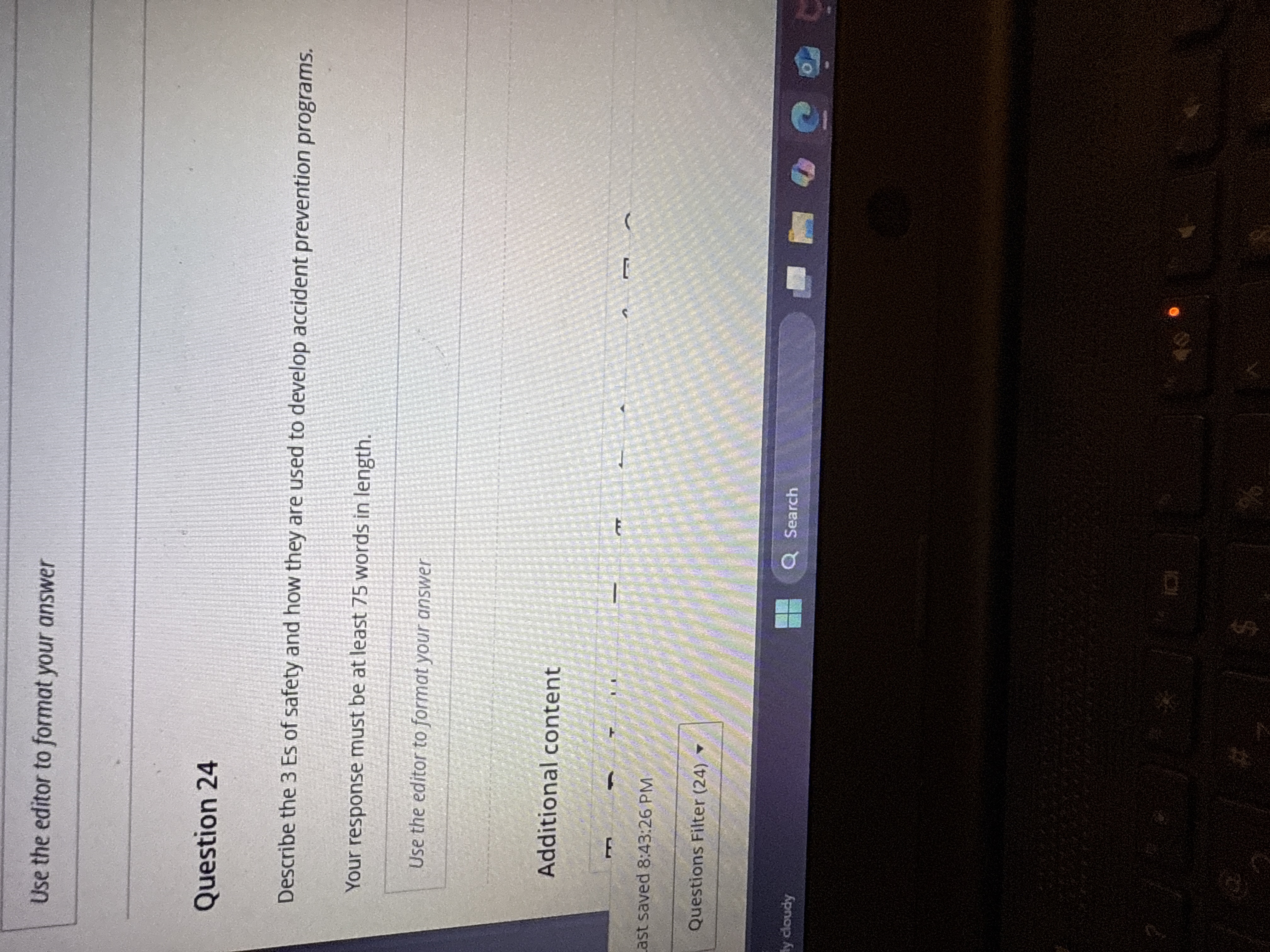 Answer number 24 Use the editor to format your