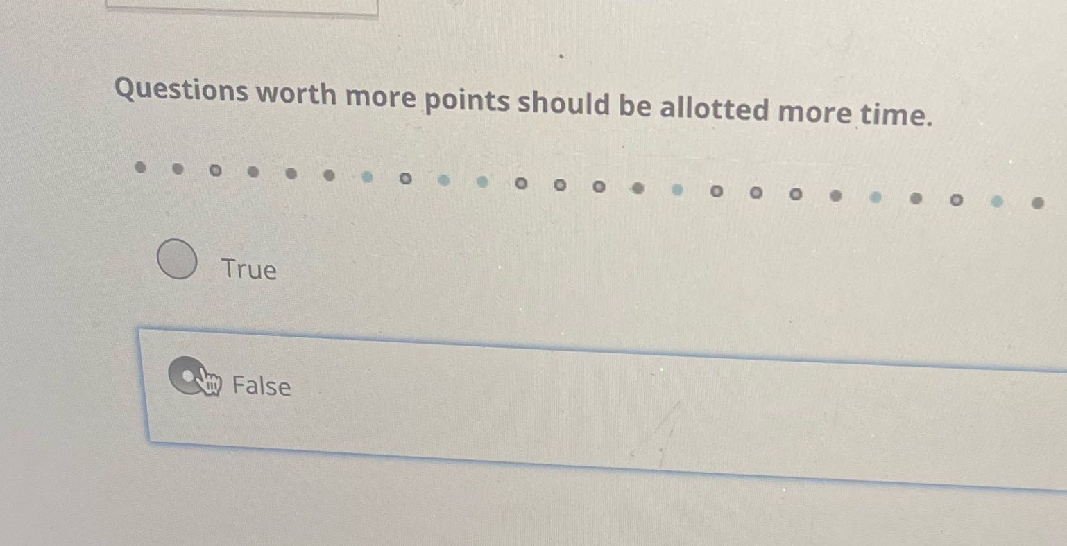 Questions worth more points should be allotted