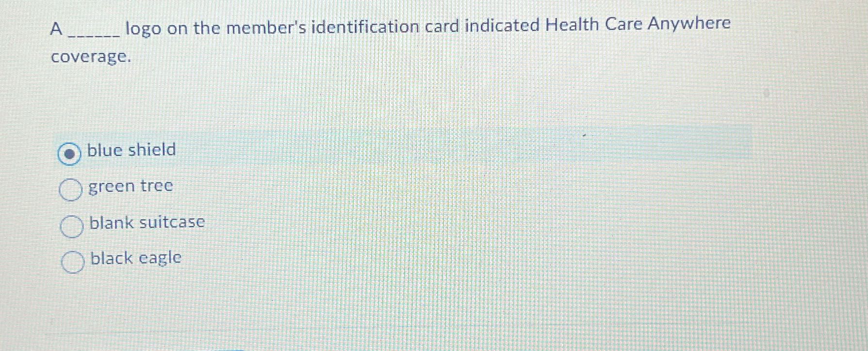 A logo on the member's identification card