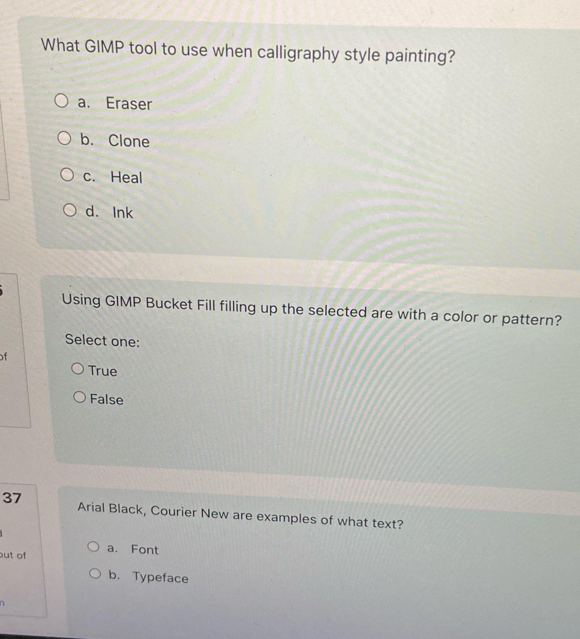 What GIMP tool to use when calligraphy style