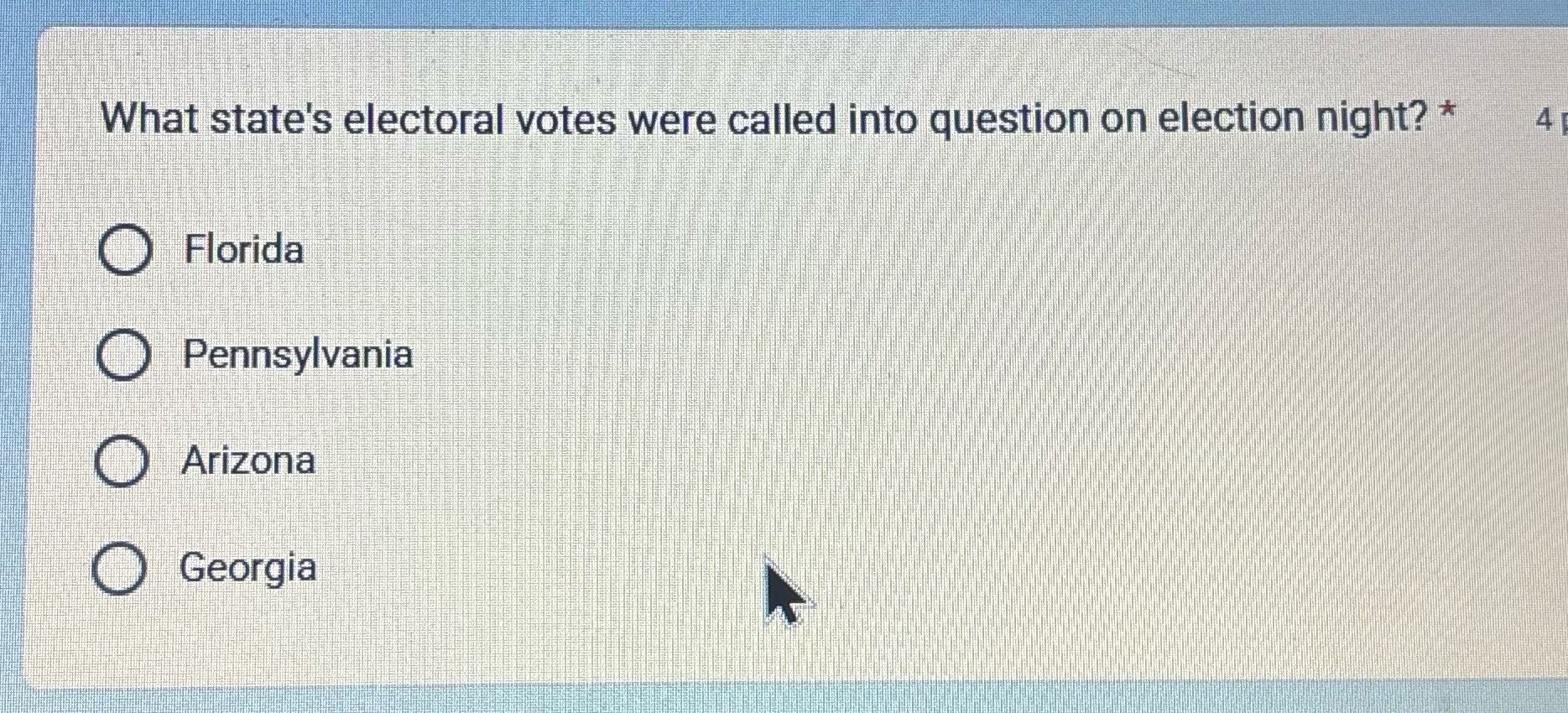 What state's electoral votes were called