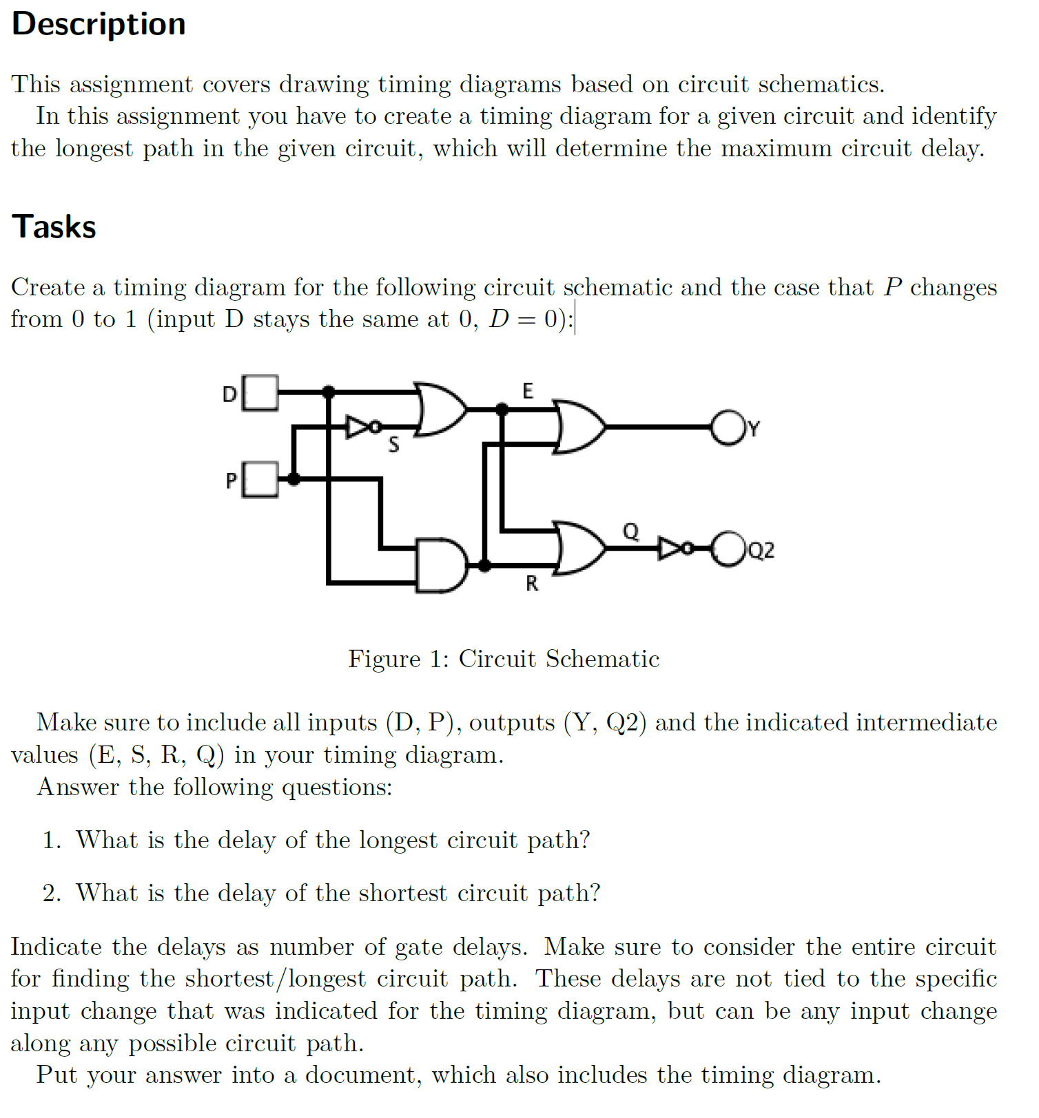 Description This assignment covers drawing timing
