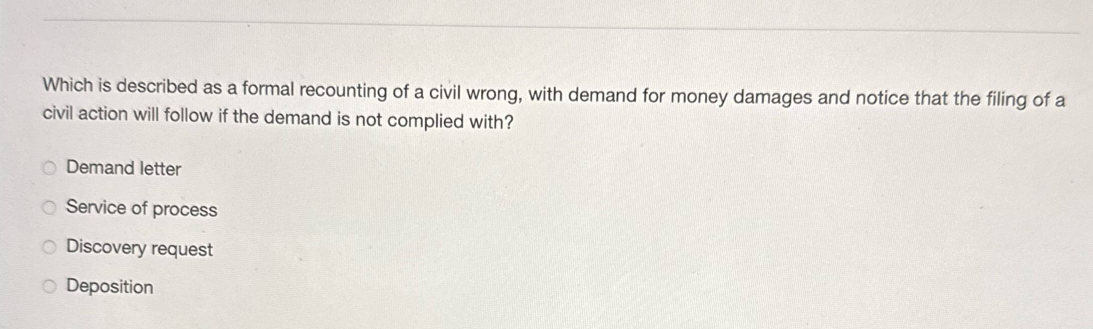 Which is described as a formal recounting of a