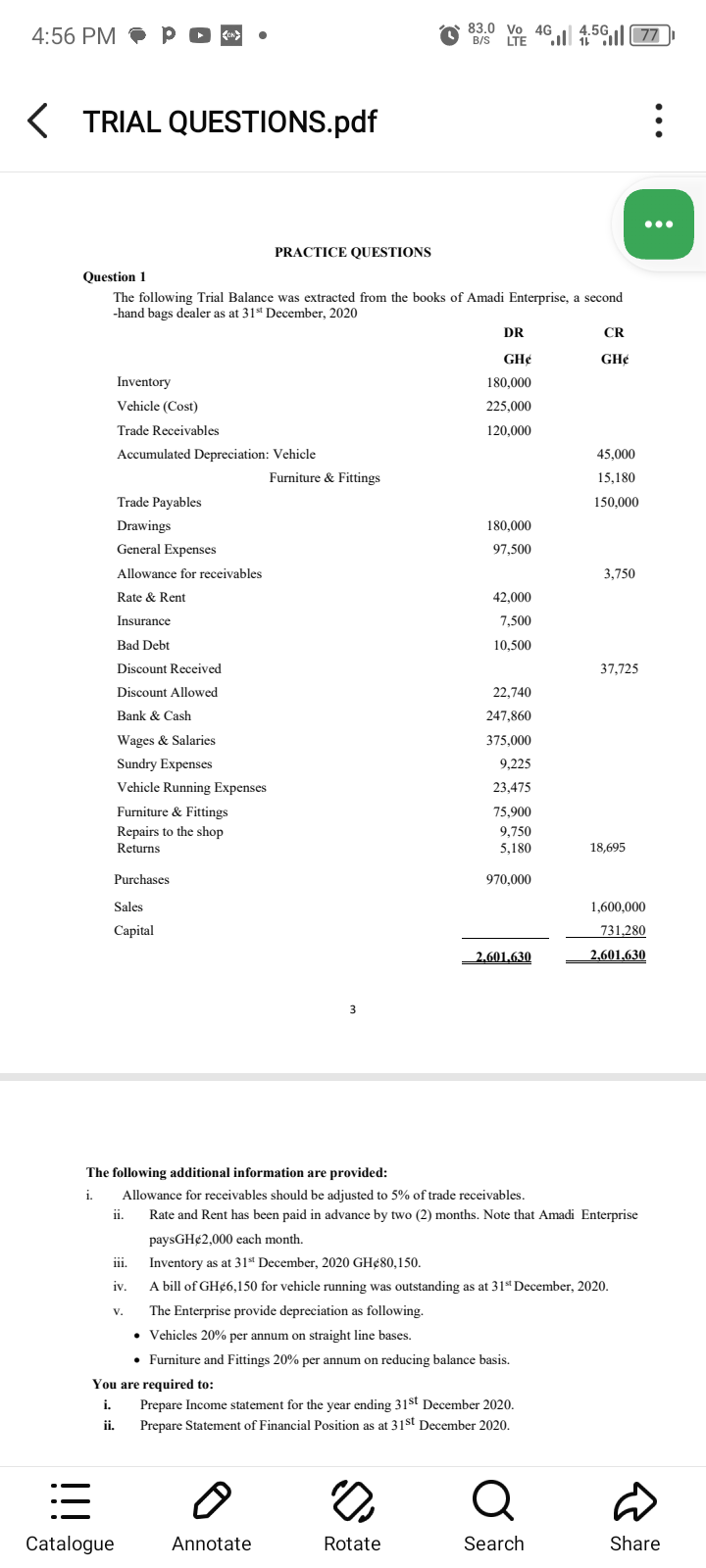 4:56 PM . PD ) . B/S LTE 83.0 Vo 4G 4.5G 77 TRIAL
