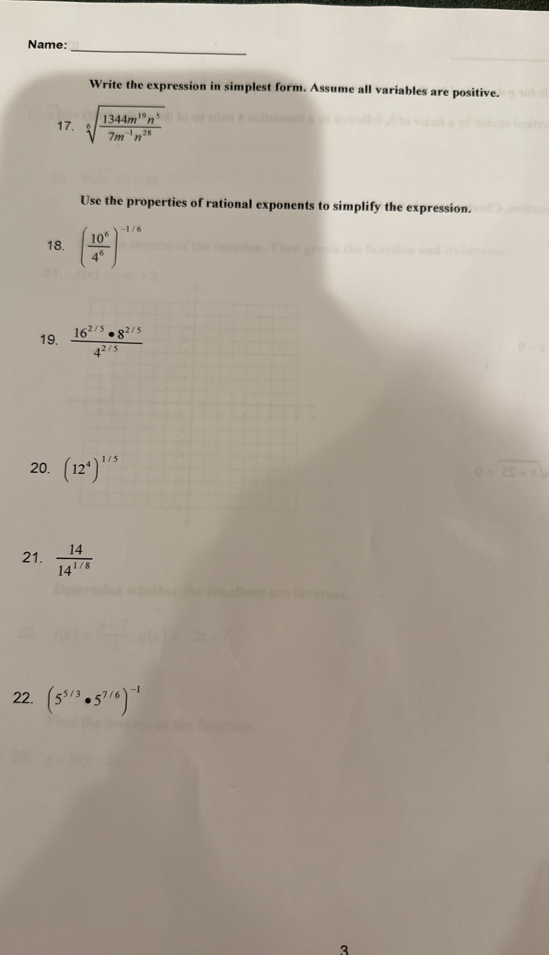 please answer all questions and show work. Thanks