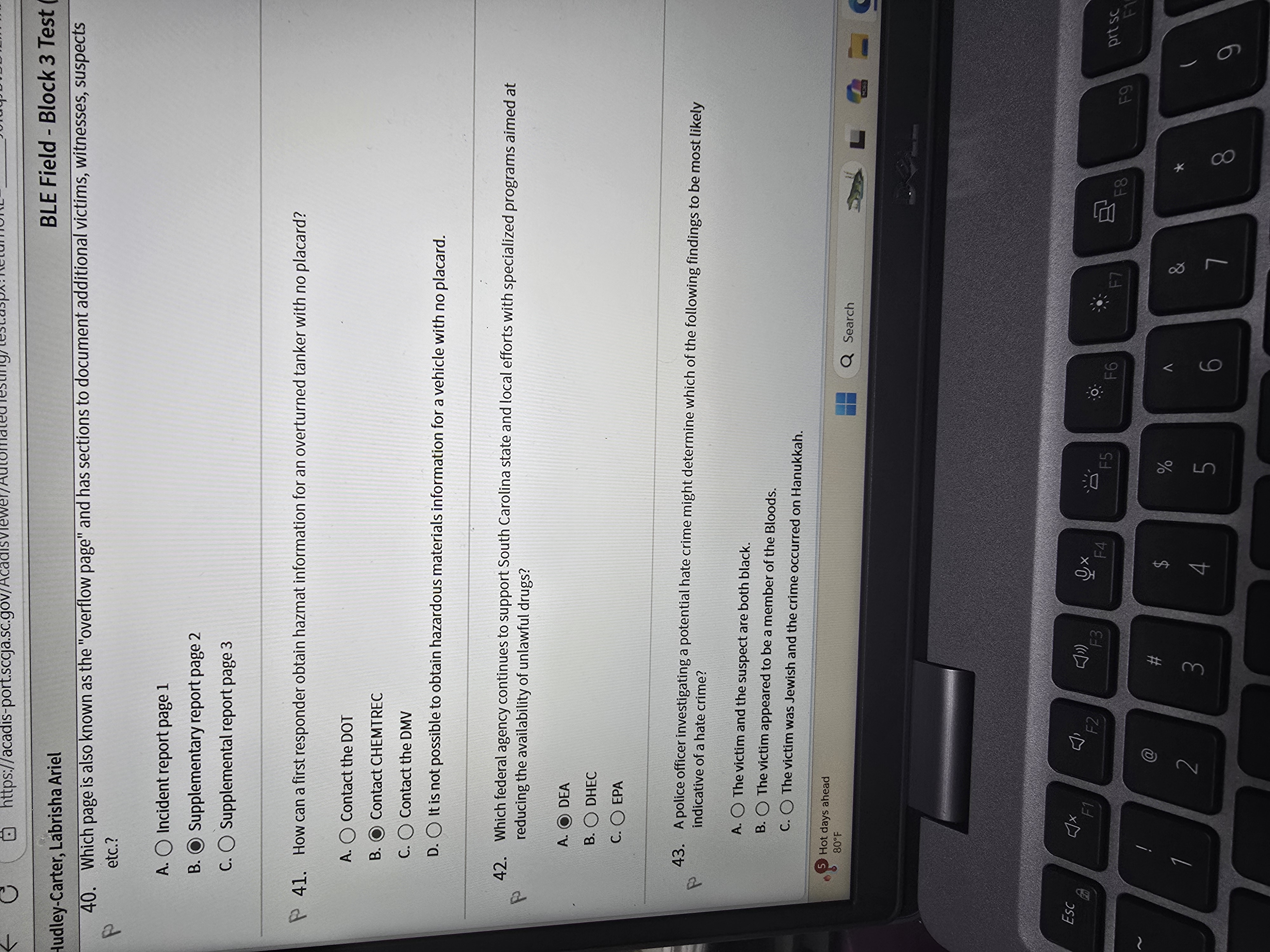 Answers https://acadis-port.scqja.sc.gov/Acad BLE