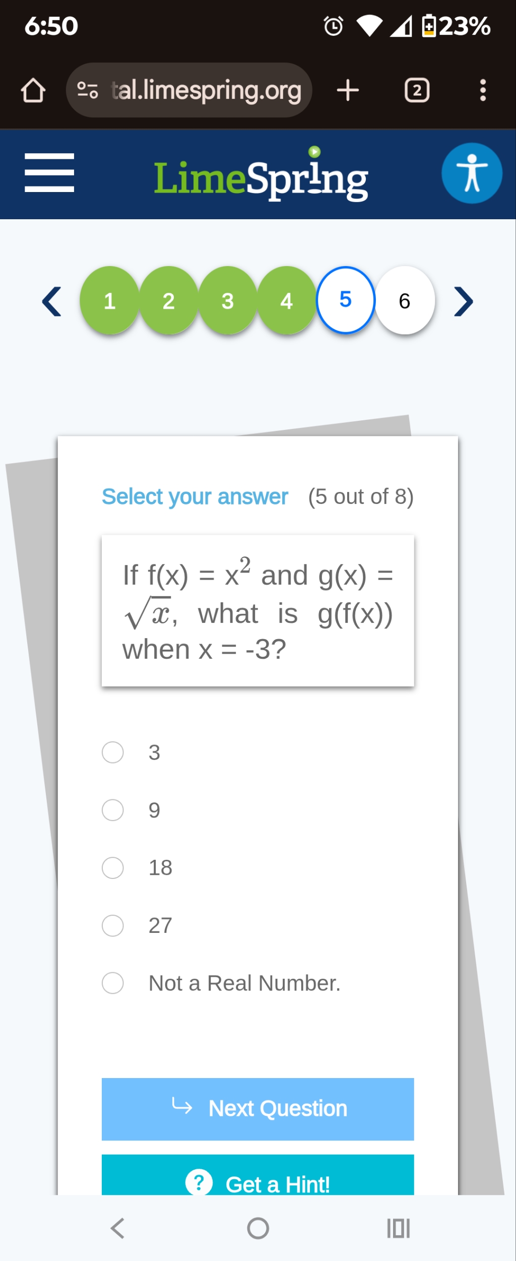 6:50 4 823% go tal.limespring.org + 2 . . .
