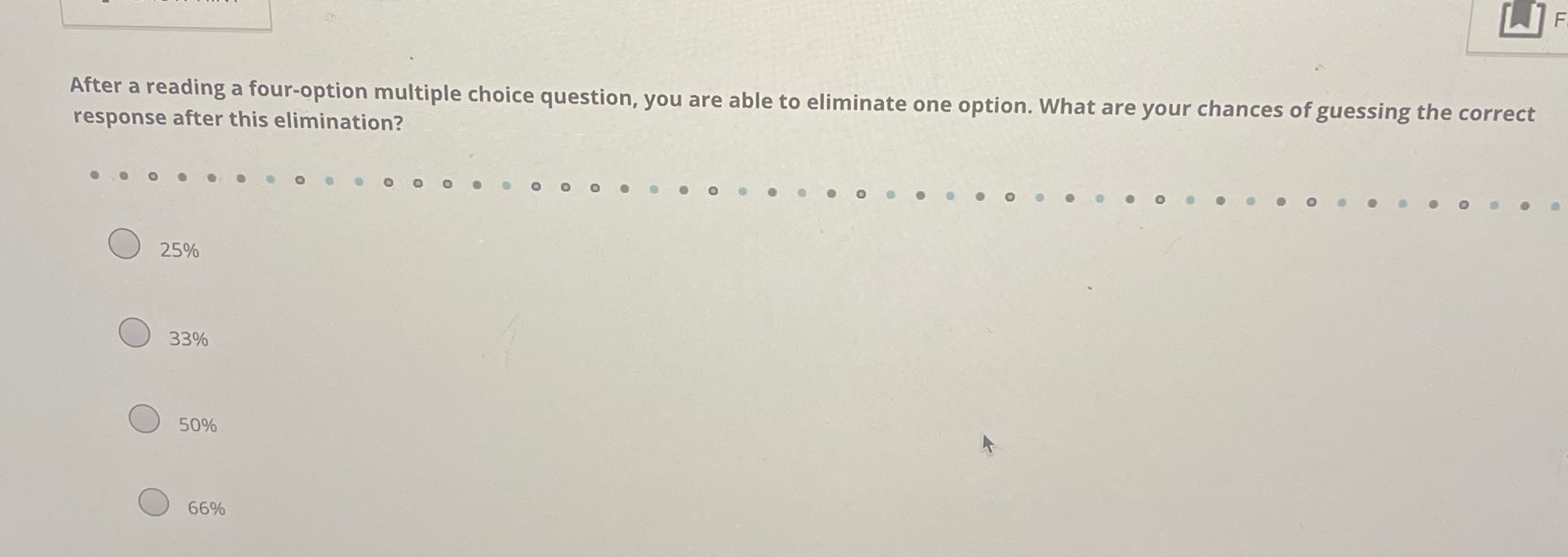 W After a reading a four-option multiple choice
