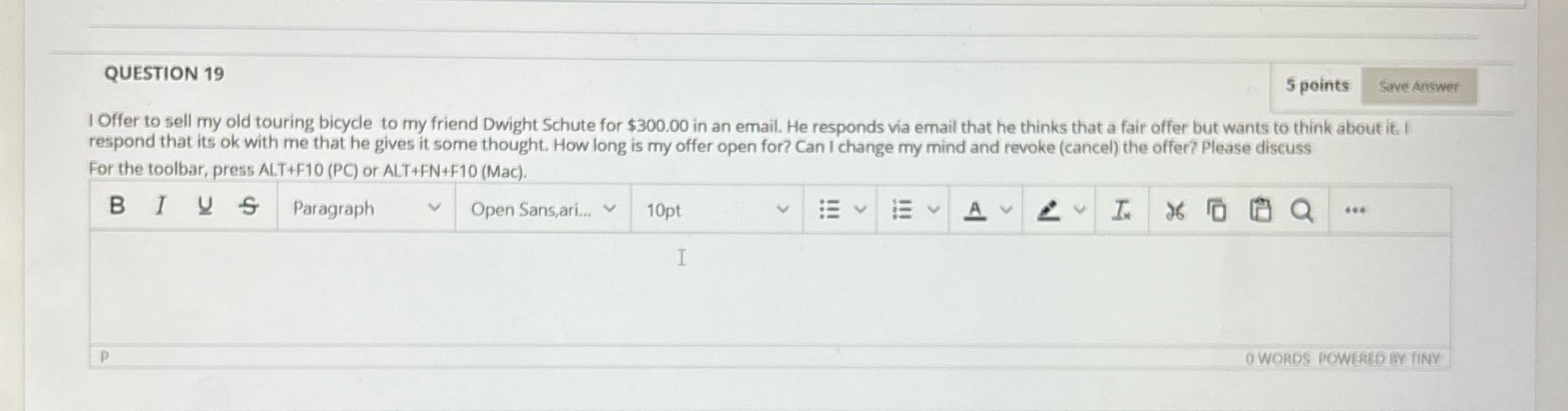 For business law class open book test using book