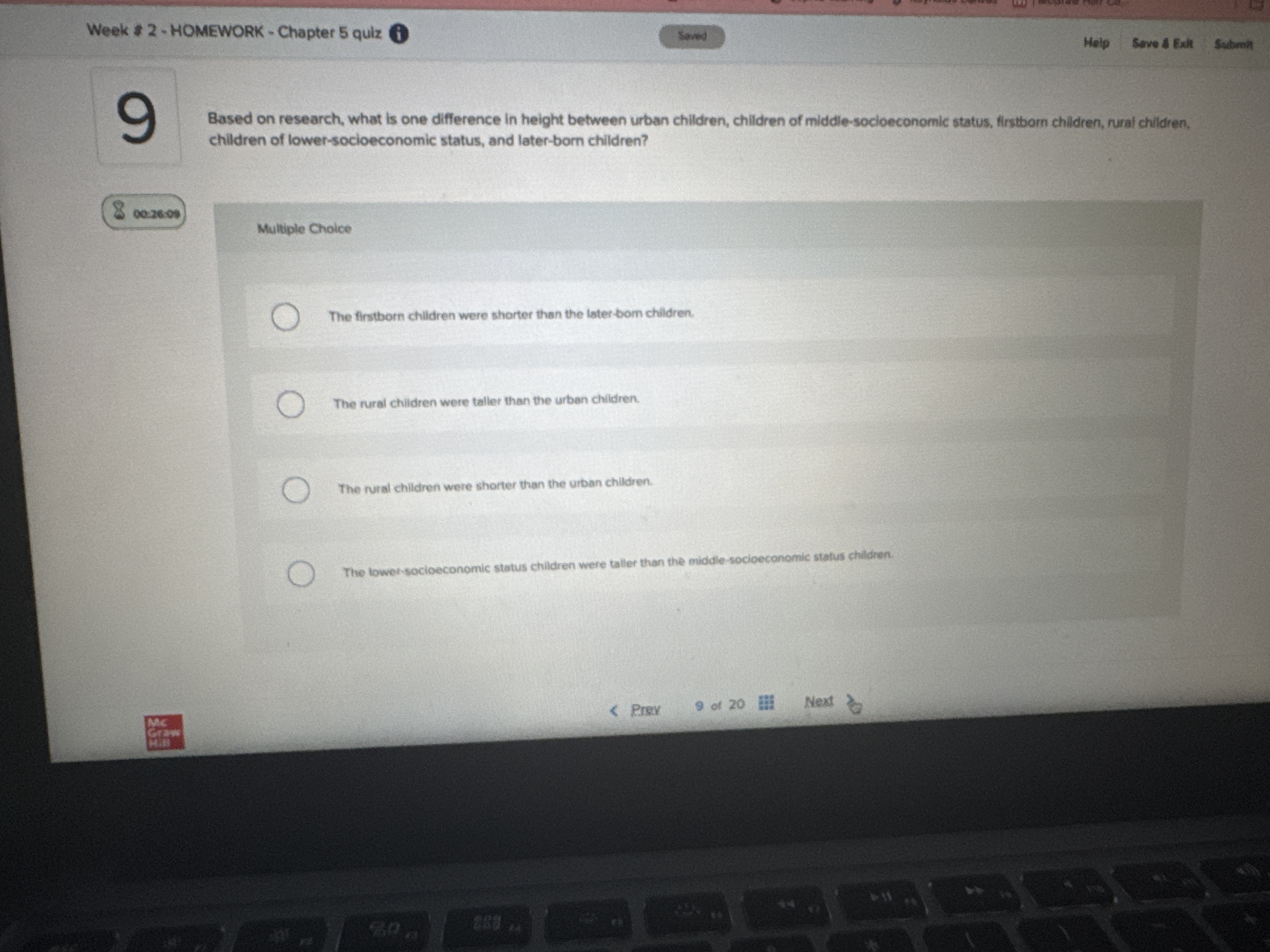 What's the answer? Week # 2 - HOMEWORK - Chapter