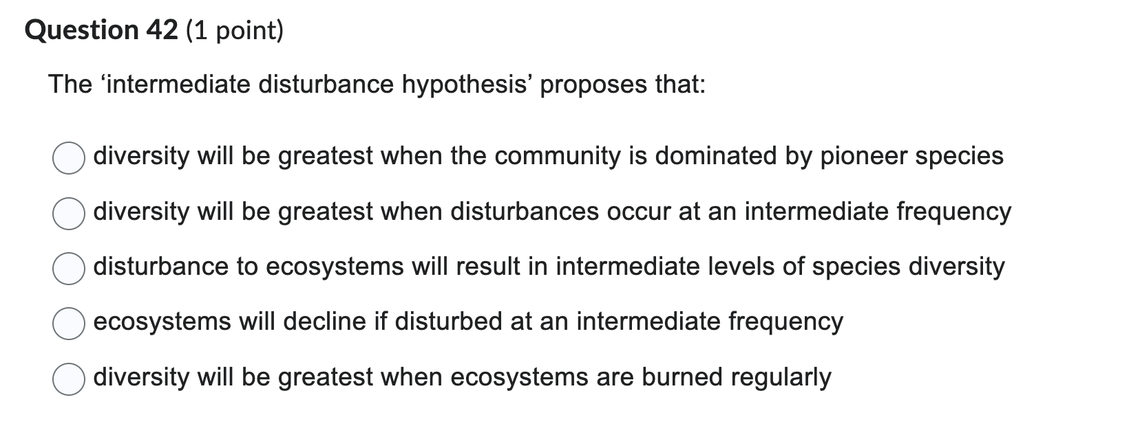 answer please Question 42 (1 point) The