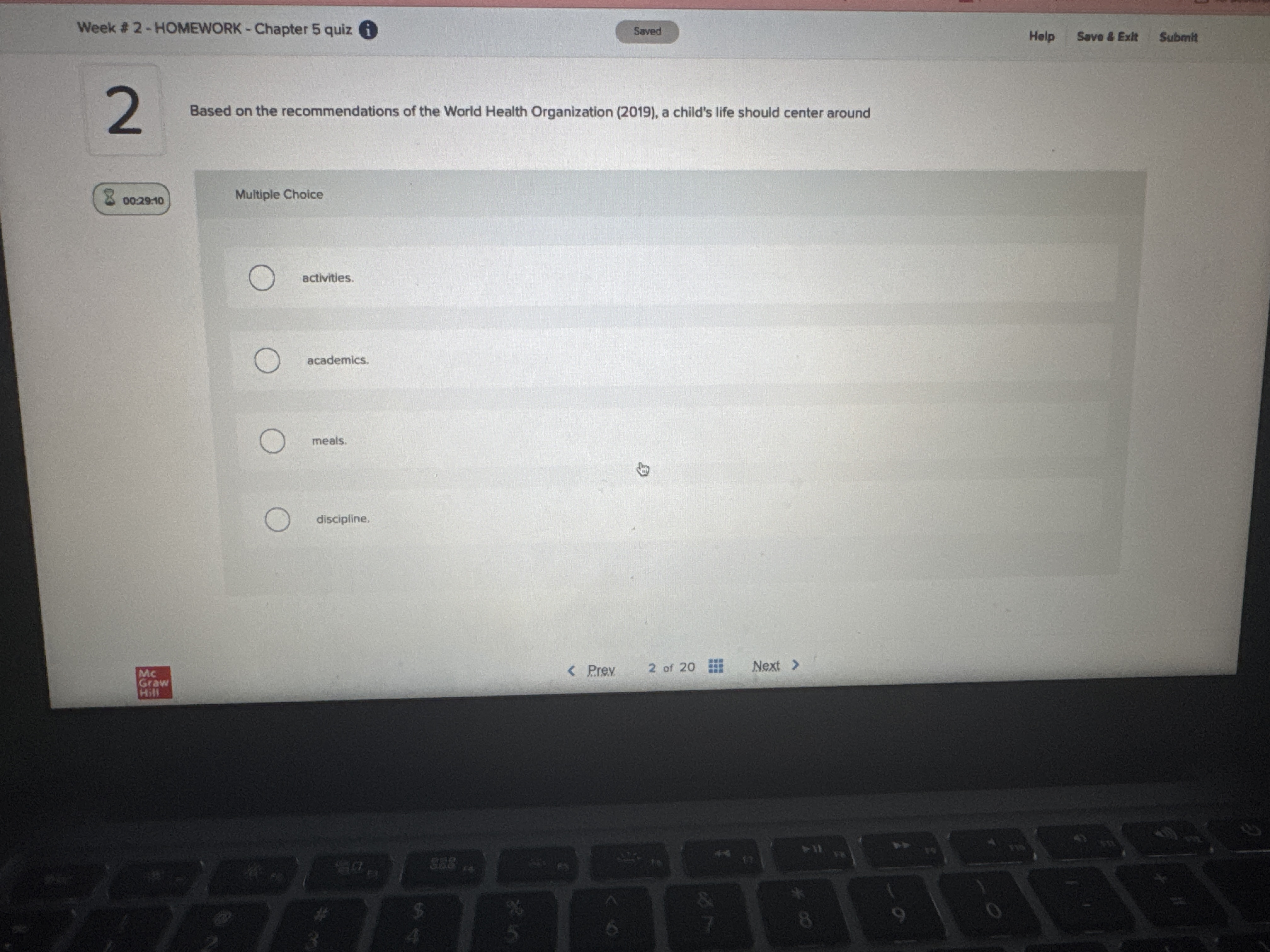 What's the answer? Week # 2 - HOMEWORK - Chapter