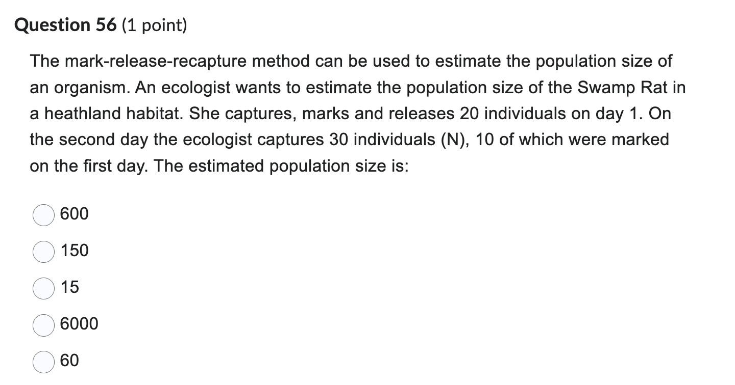 answer please Question 56 (1 point) The