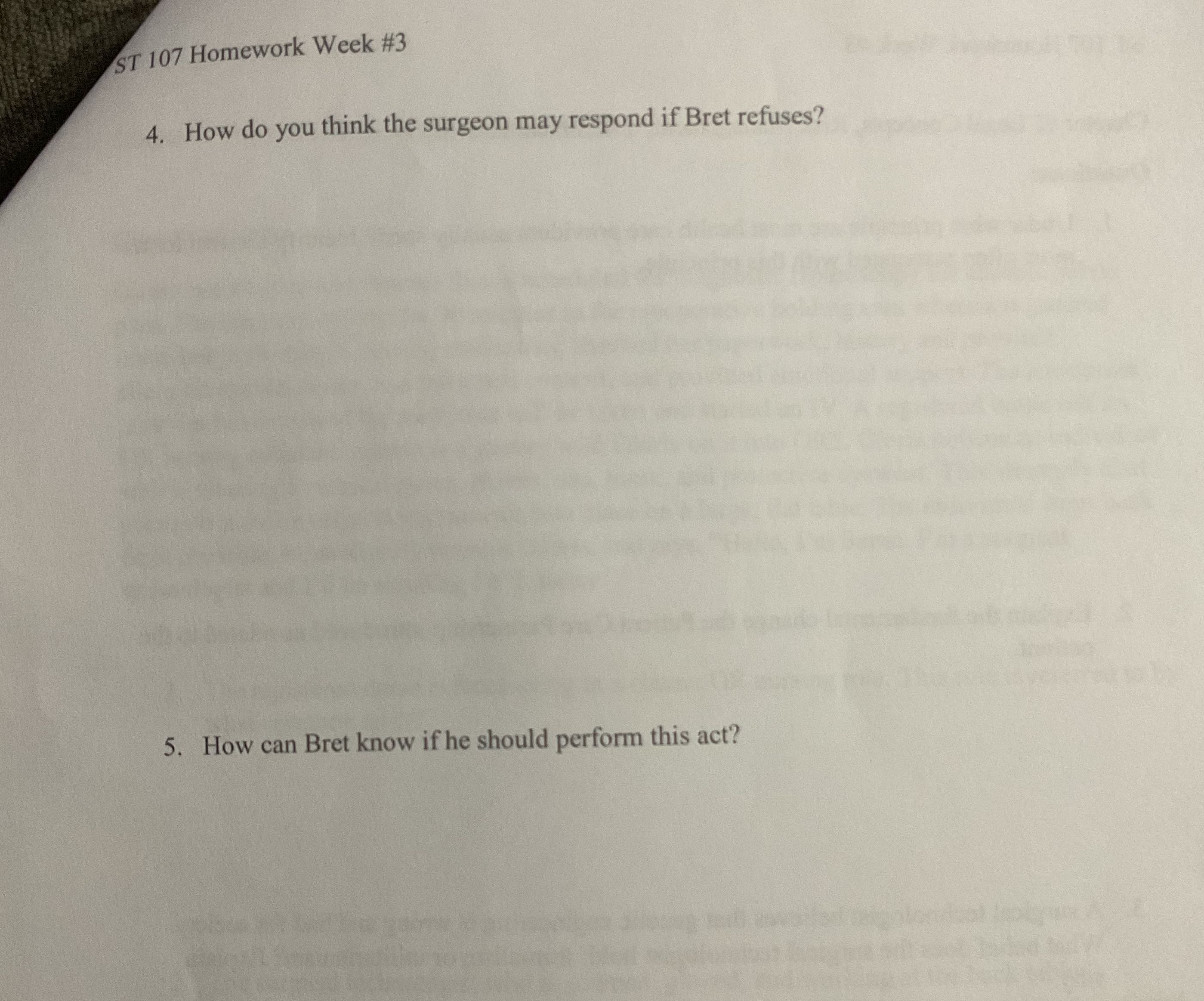 ST 107 Homework Week #3 4. How do you think the