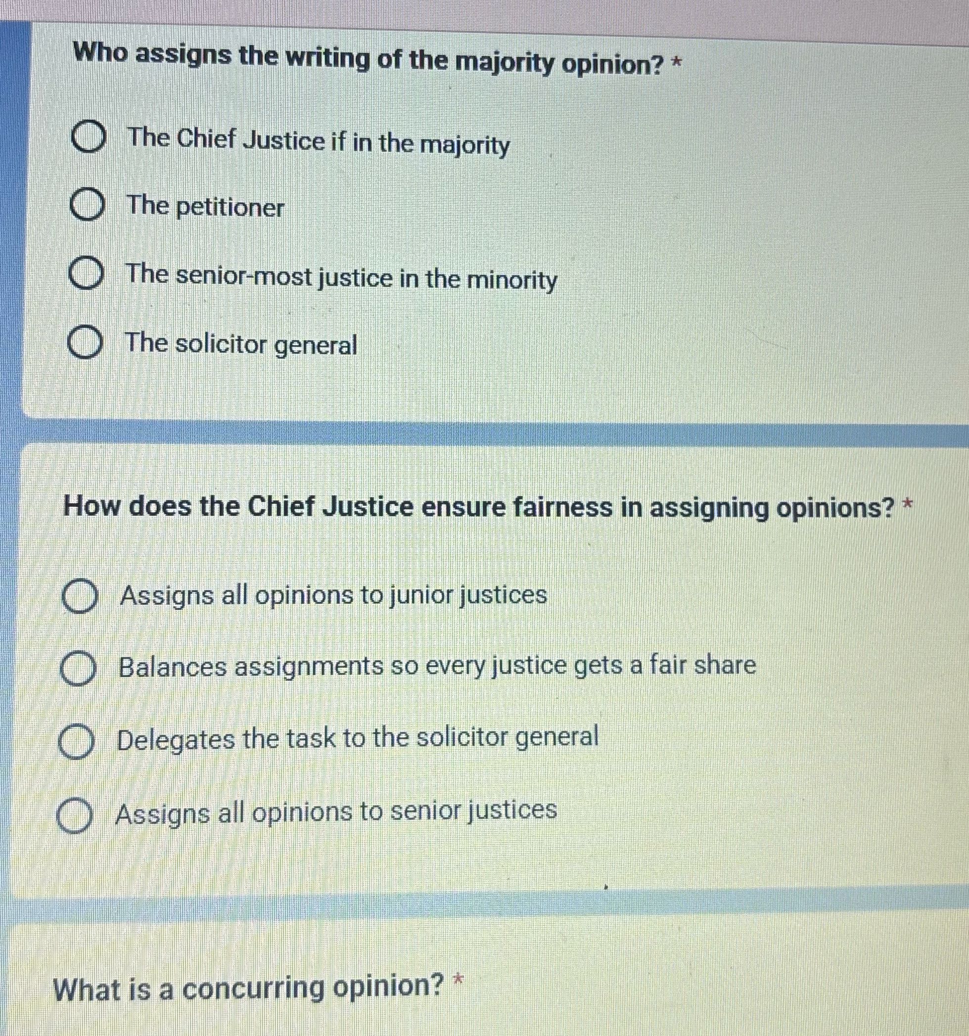 Who assigns the writing of the majority opinion?