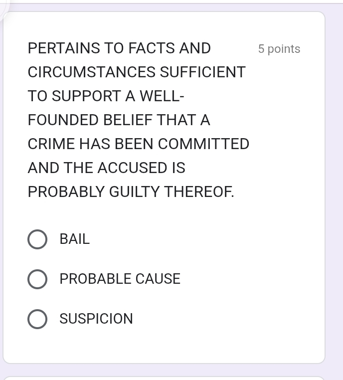 PERTAINS TO FACTS AND 5 points CIRCUMSTANCES