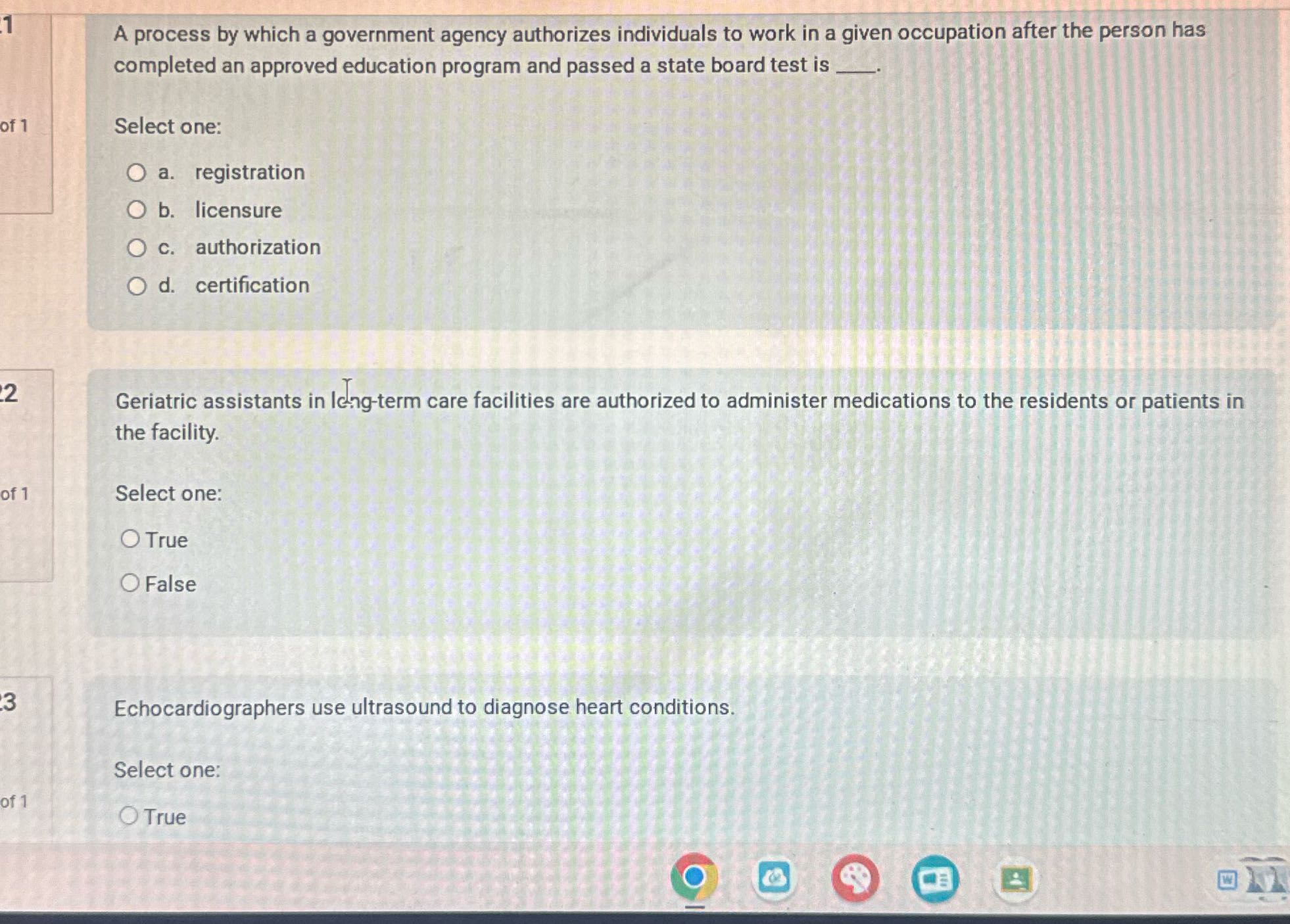 A process by which a government agency authorizes