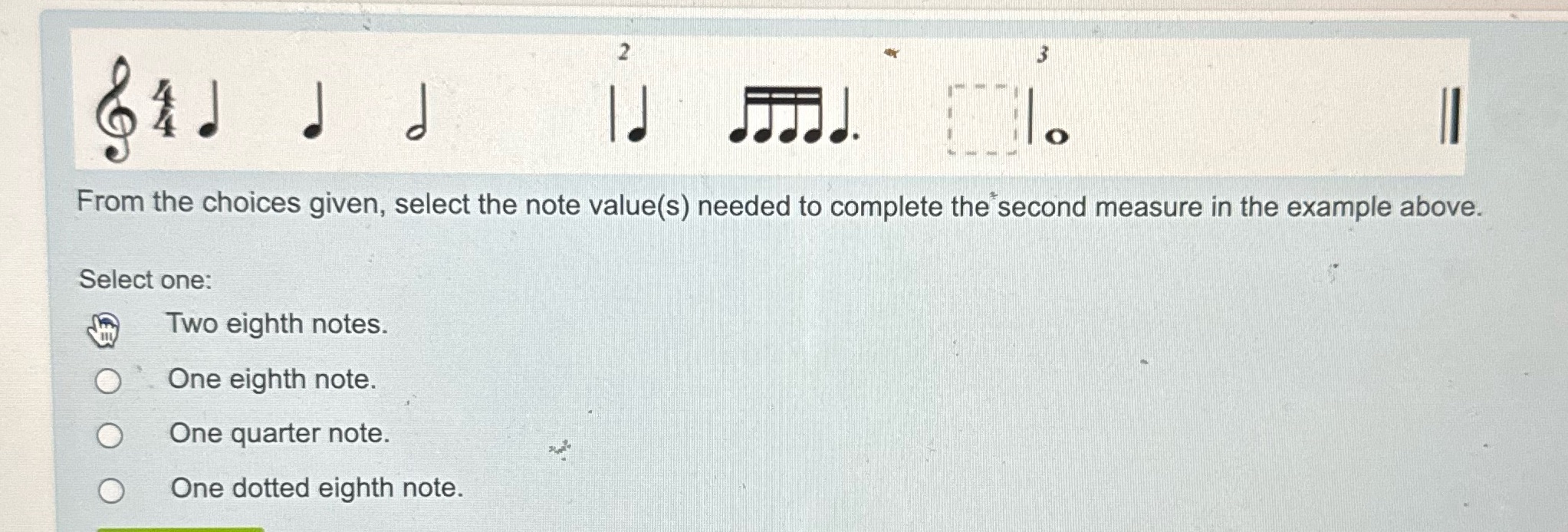 Music theory N FJ. From the choices given, select