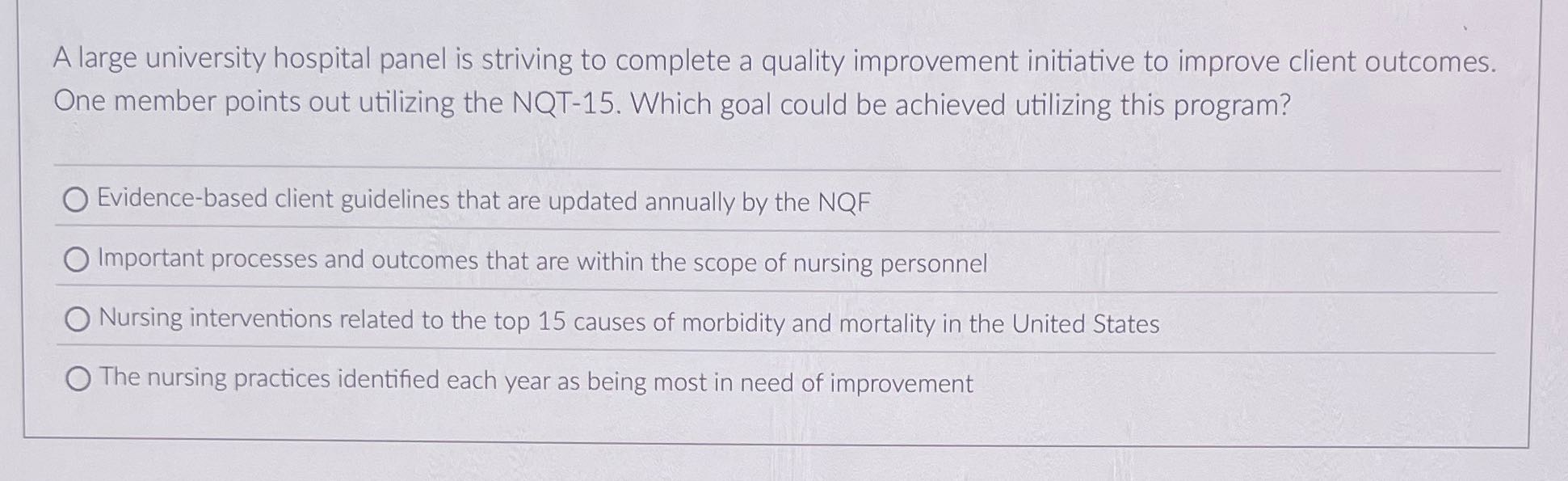 A large university hospital panel is striving to