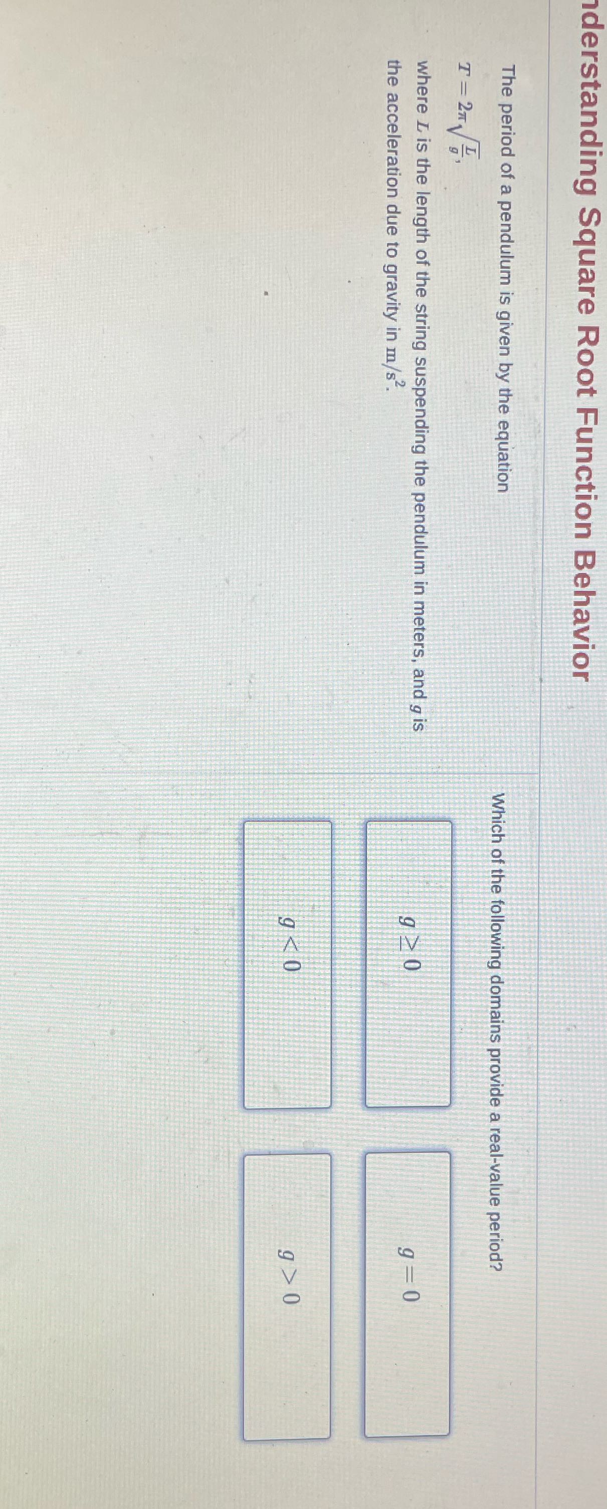 derstanding Square Root Function Behavior The
