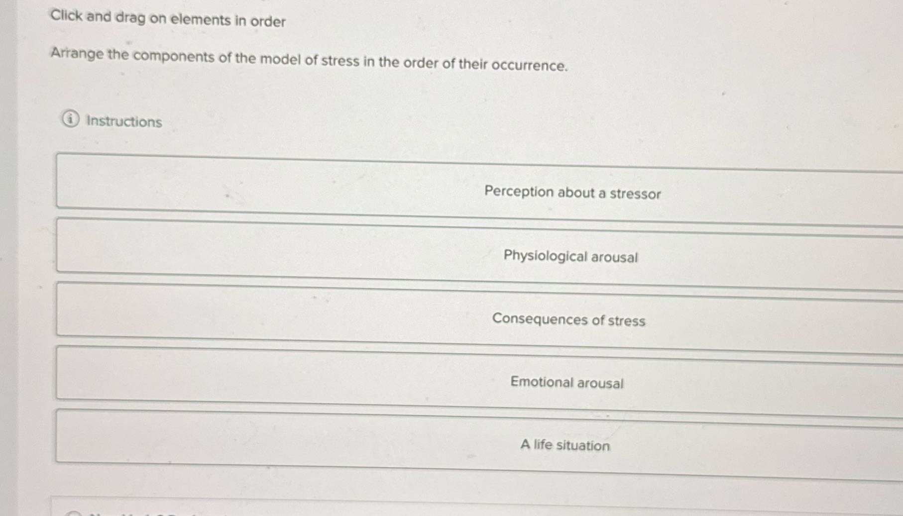 Click and drag on elements in order Arrange the